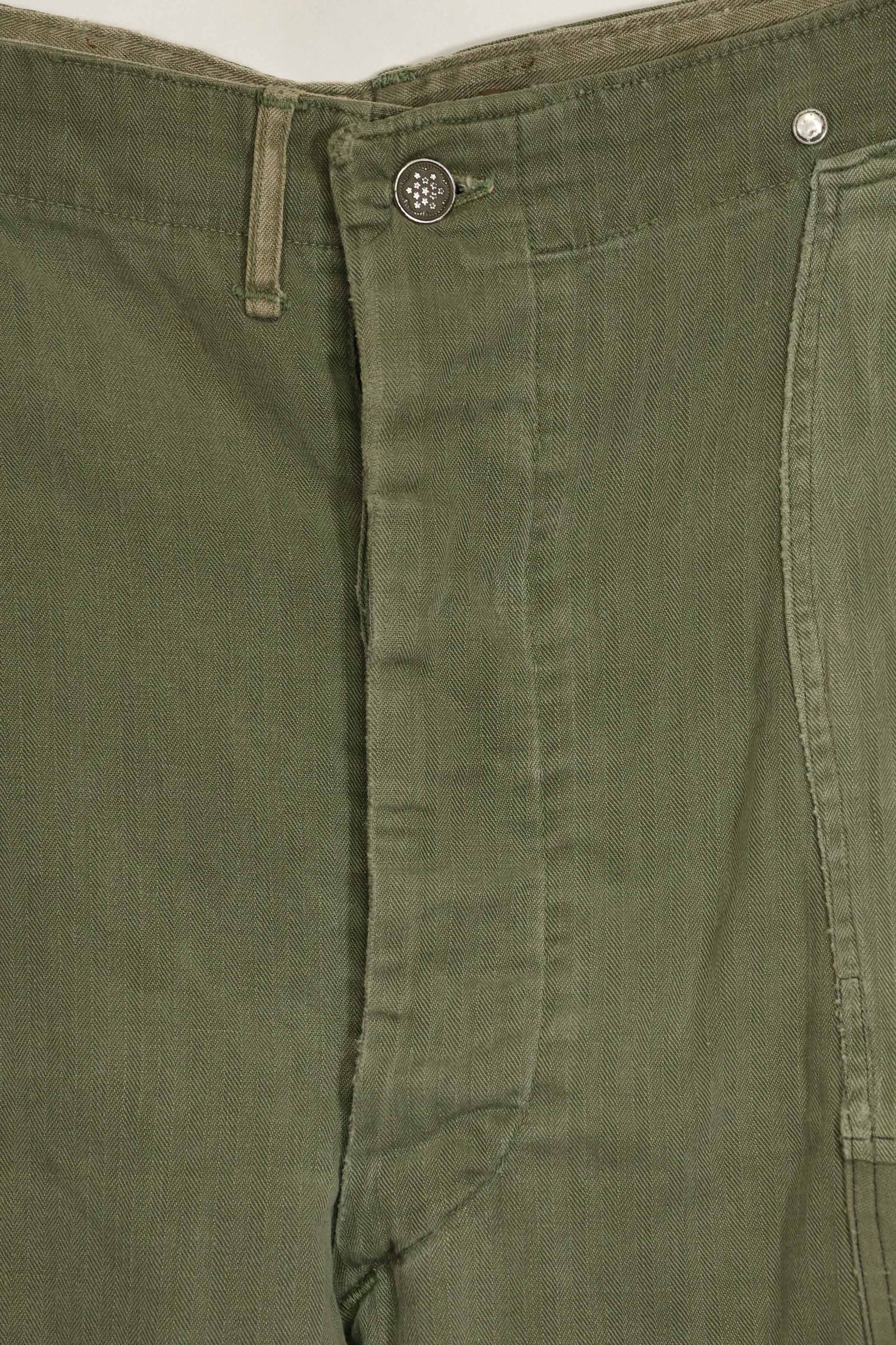 1940年代 アメリカ陸軍 HBT ユーティリティパンツ 大きめサイズ 傷あり 中古品