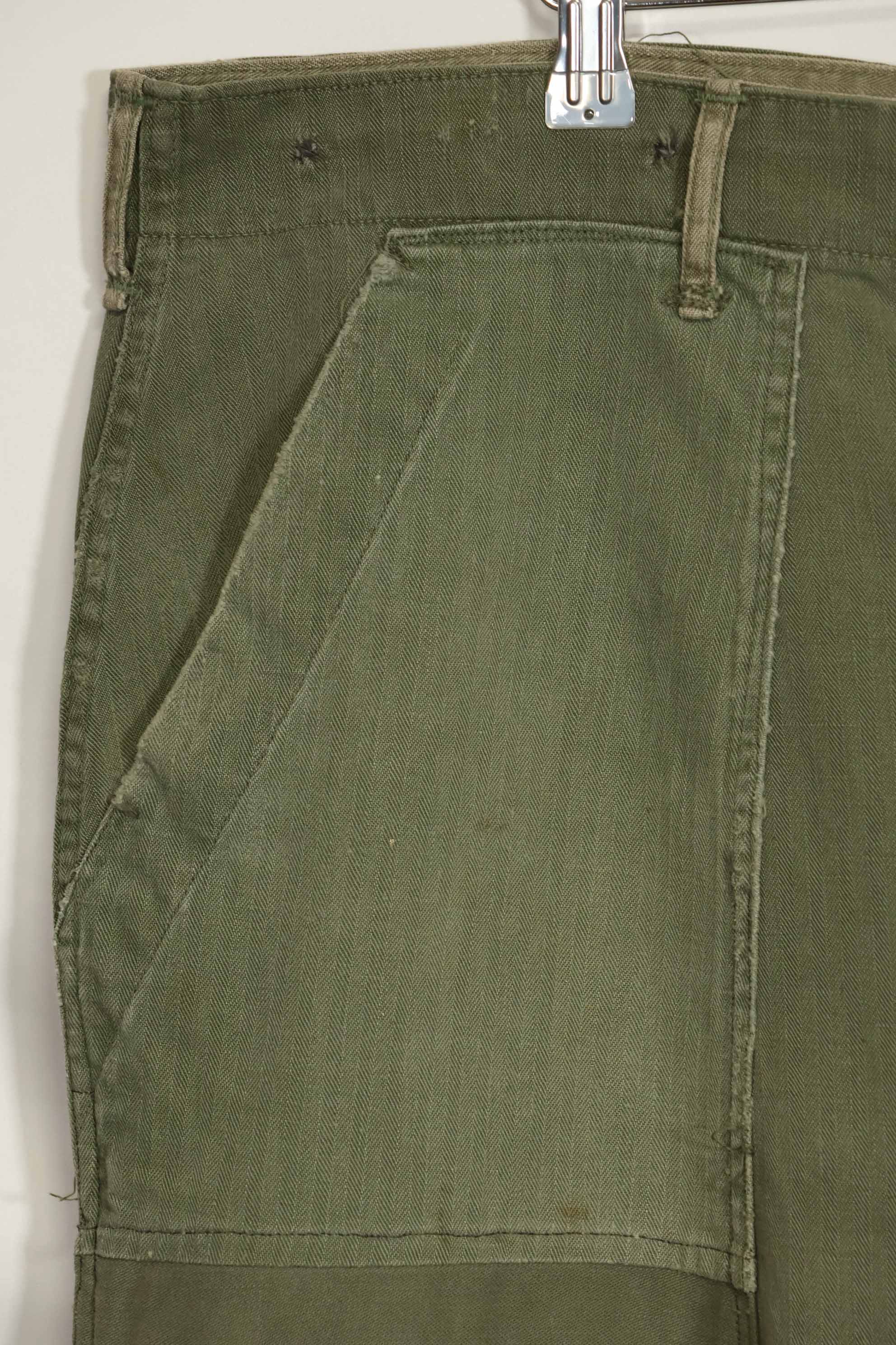 1940年代 アメリカ陸軍 HBT ユーティリティパンツ 大きめサイズ 傷あり 中古品