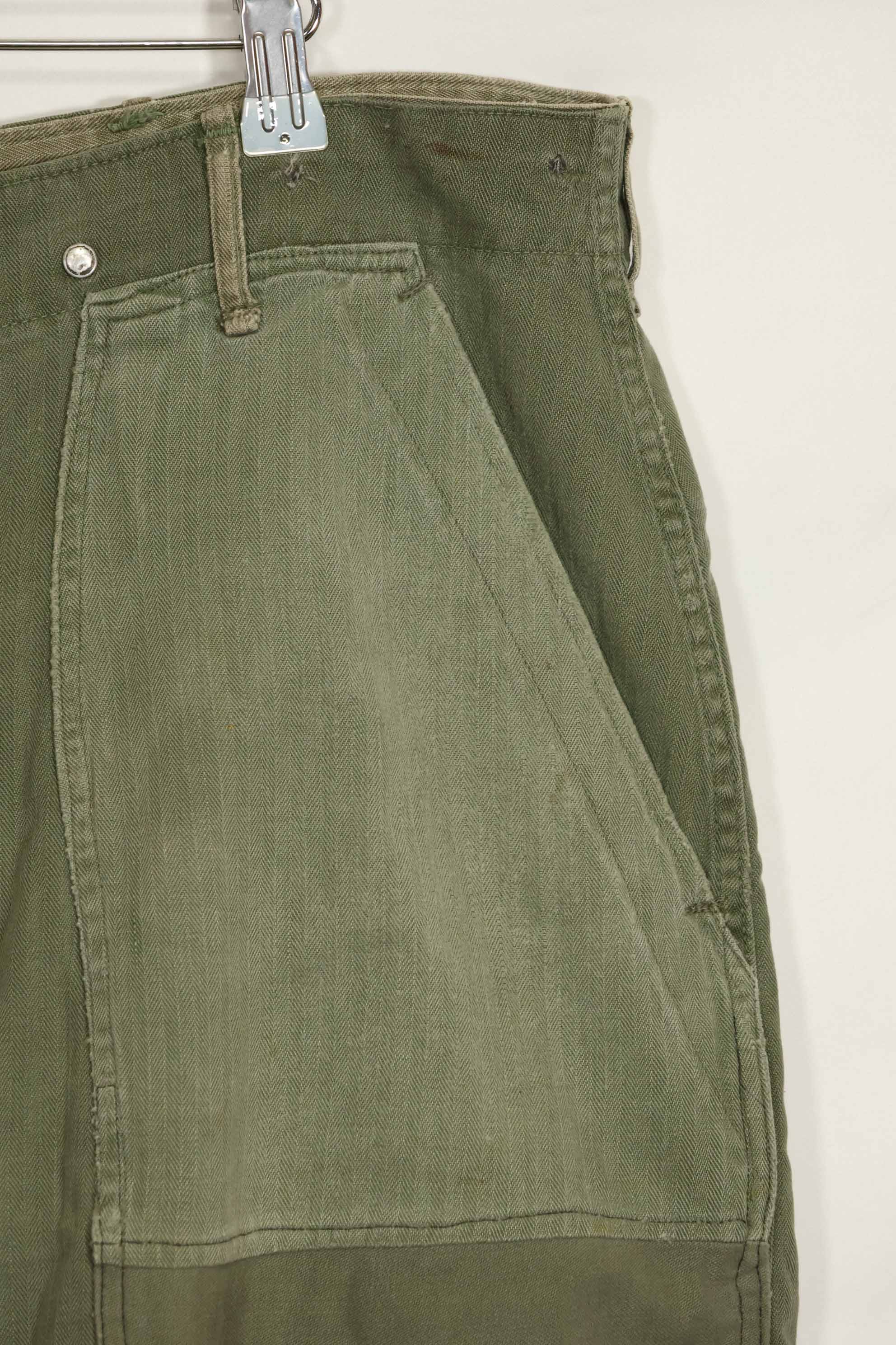 1940年代 アメリカ陸軍 HBT ユーティリティパンツ 大きめサイズ 傷あり 中古品