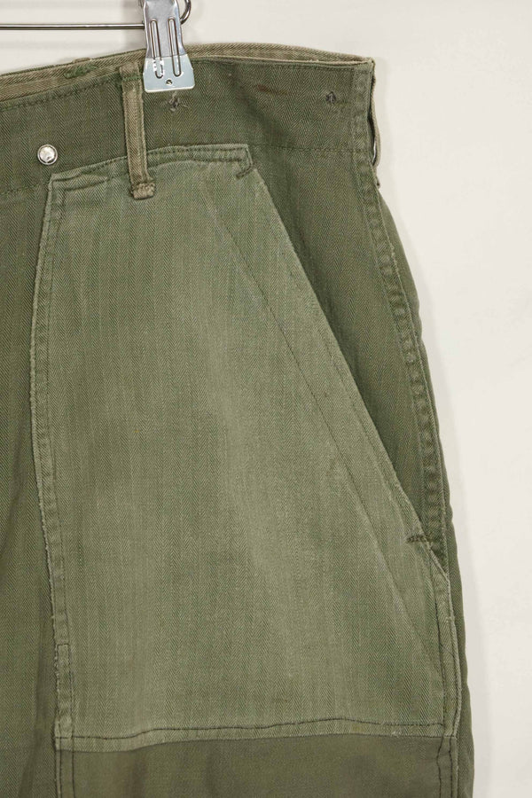 1940年代 アメリカ陸軍 HBT ユーティリティパンツ 大きめサイズ 傷あり 中古品