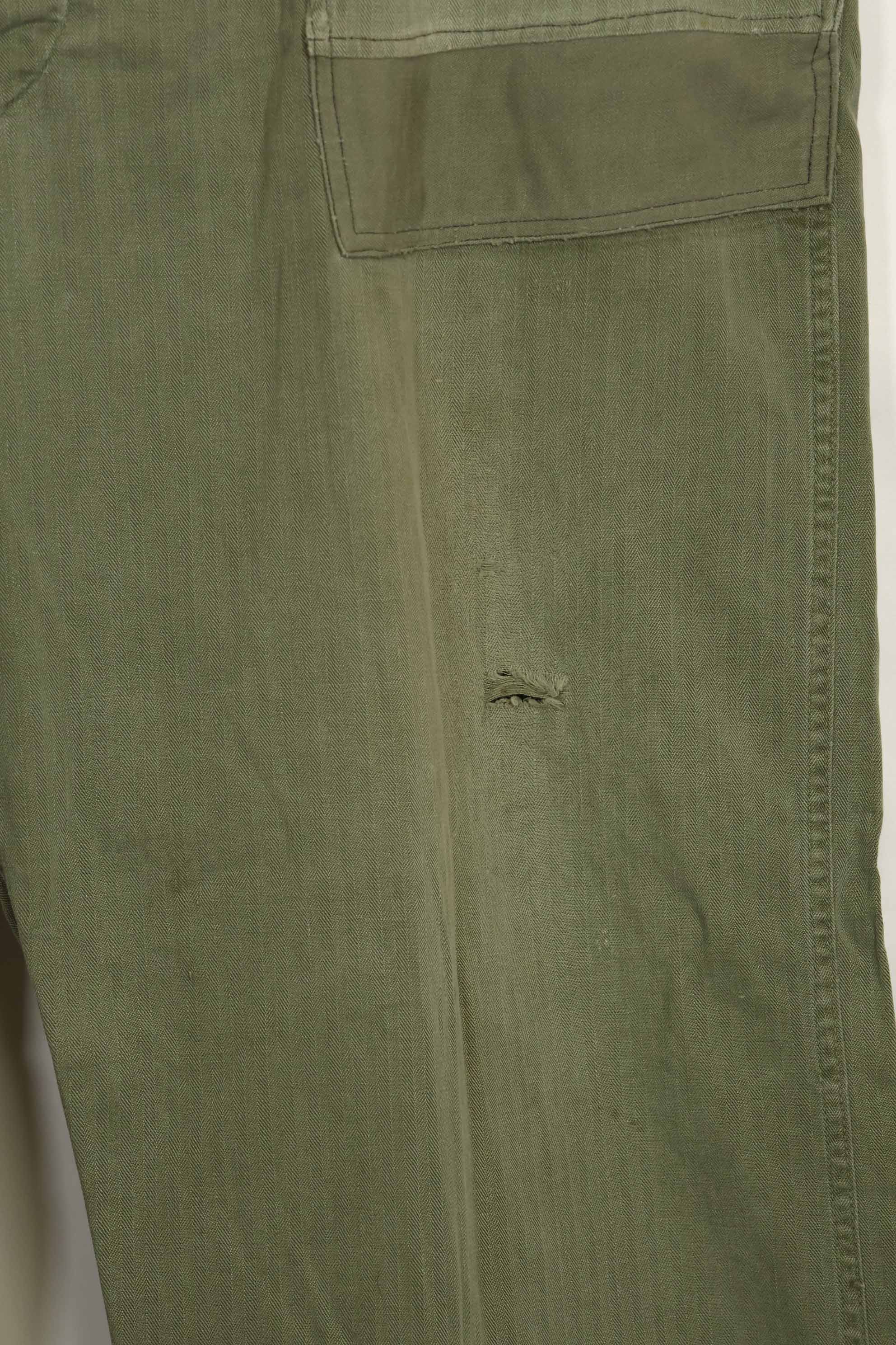 1940年代 アメリカ陸軍 HBT ユーティリティパンツ 大きめサイズ 傷あり 中古品