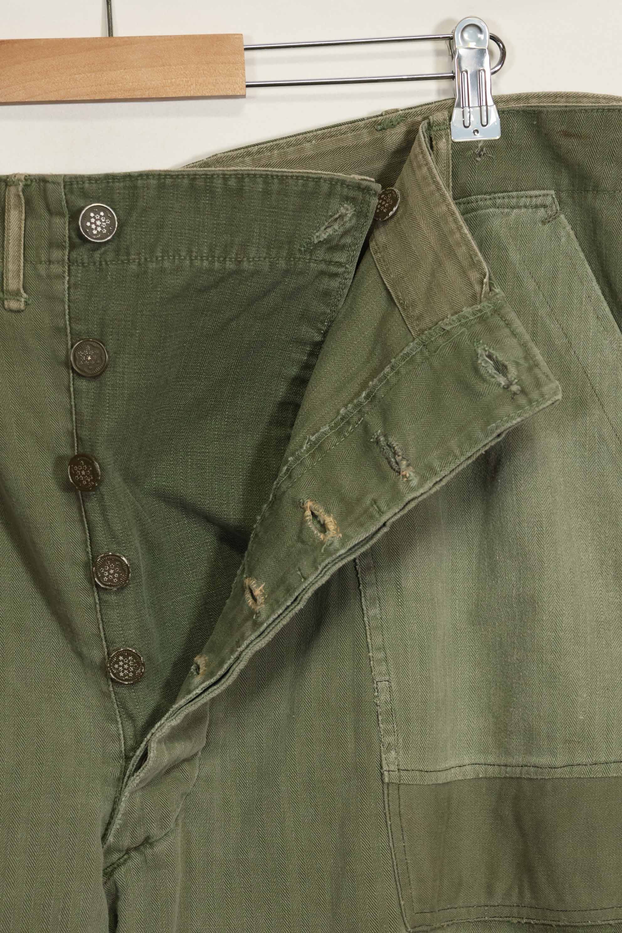 1940年代 アメリカ陸軍 HBT ユーティリティパンツ 大きめサイズ 傷あり 中古品