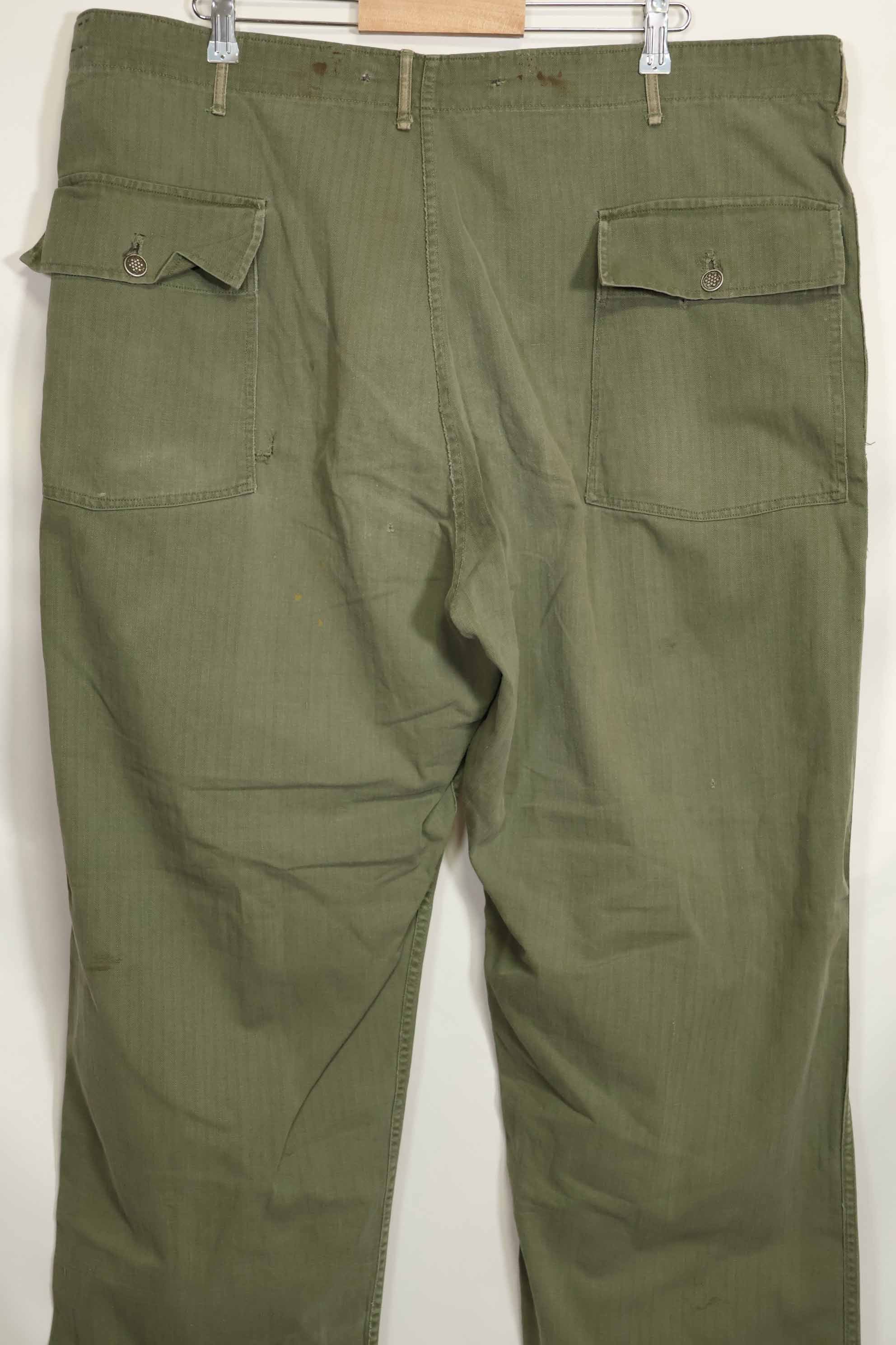 1940年代 アメリカ陸軍 HBT ユーティリティパンツ 大きめサイズ 傷あり 中古品