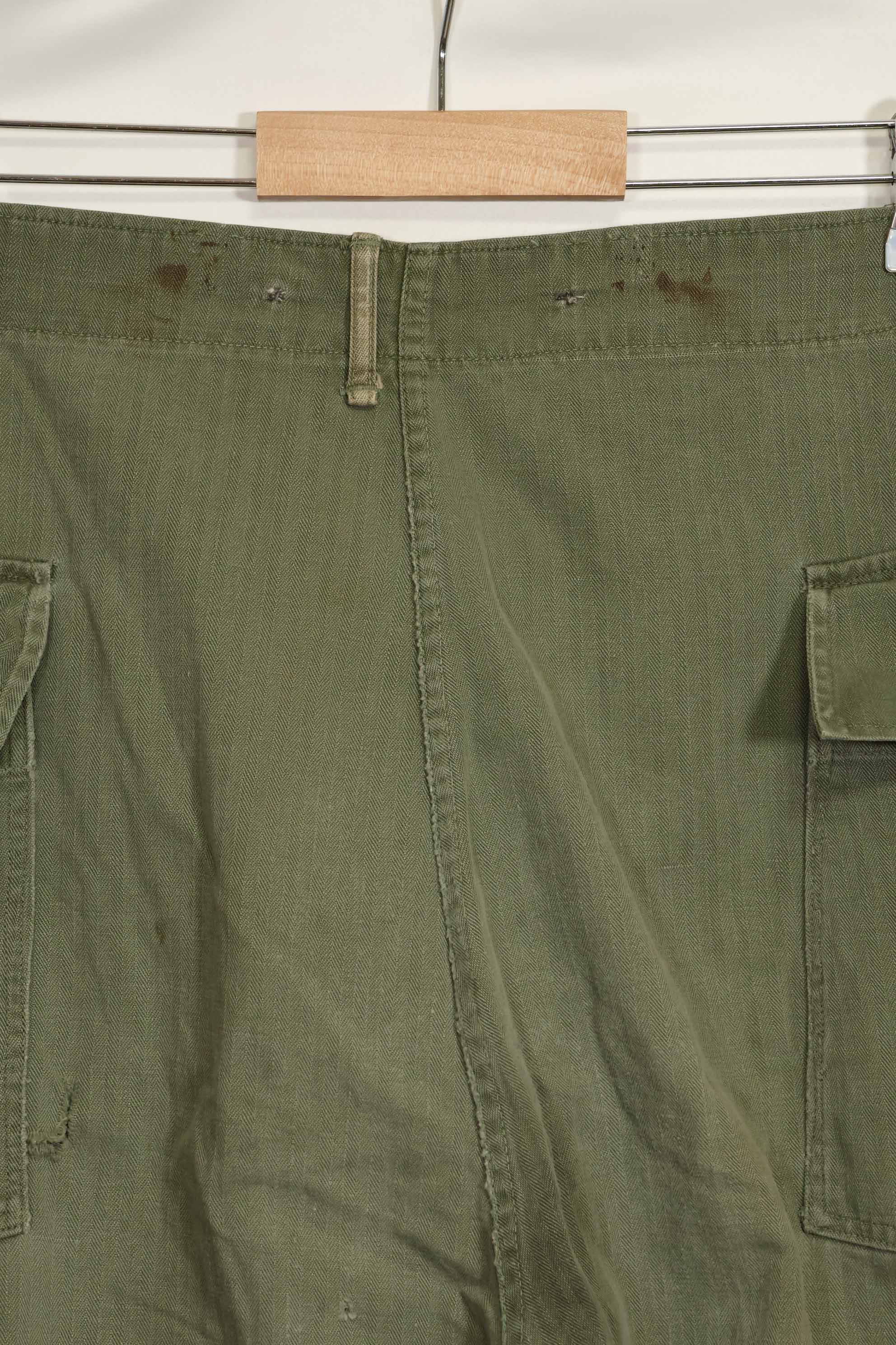 1940年代 アメリカ陸軍 HBT ユーティリティパンツ 大きめサイズ 傷あり 中古品