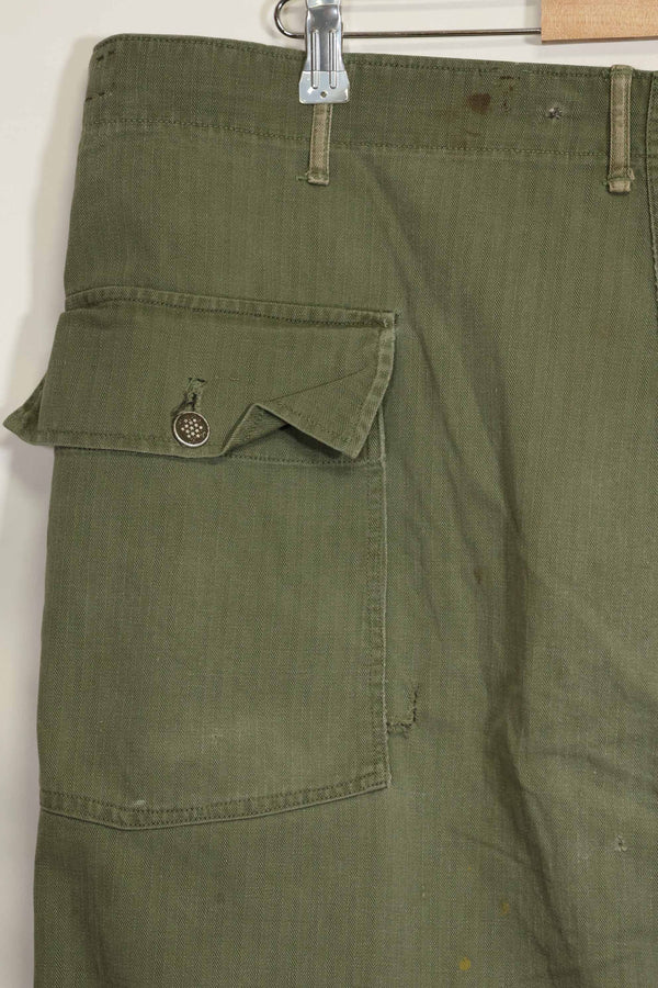 1940年代 アメリカ陸軍 HBT ユーティリティパンツ 大きめサイズ 傷あり 中古品