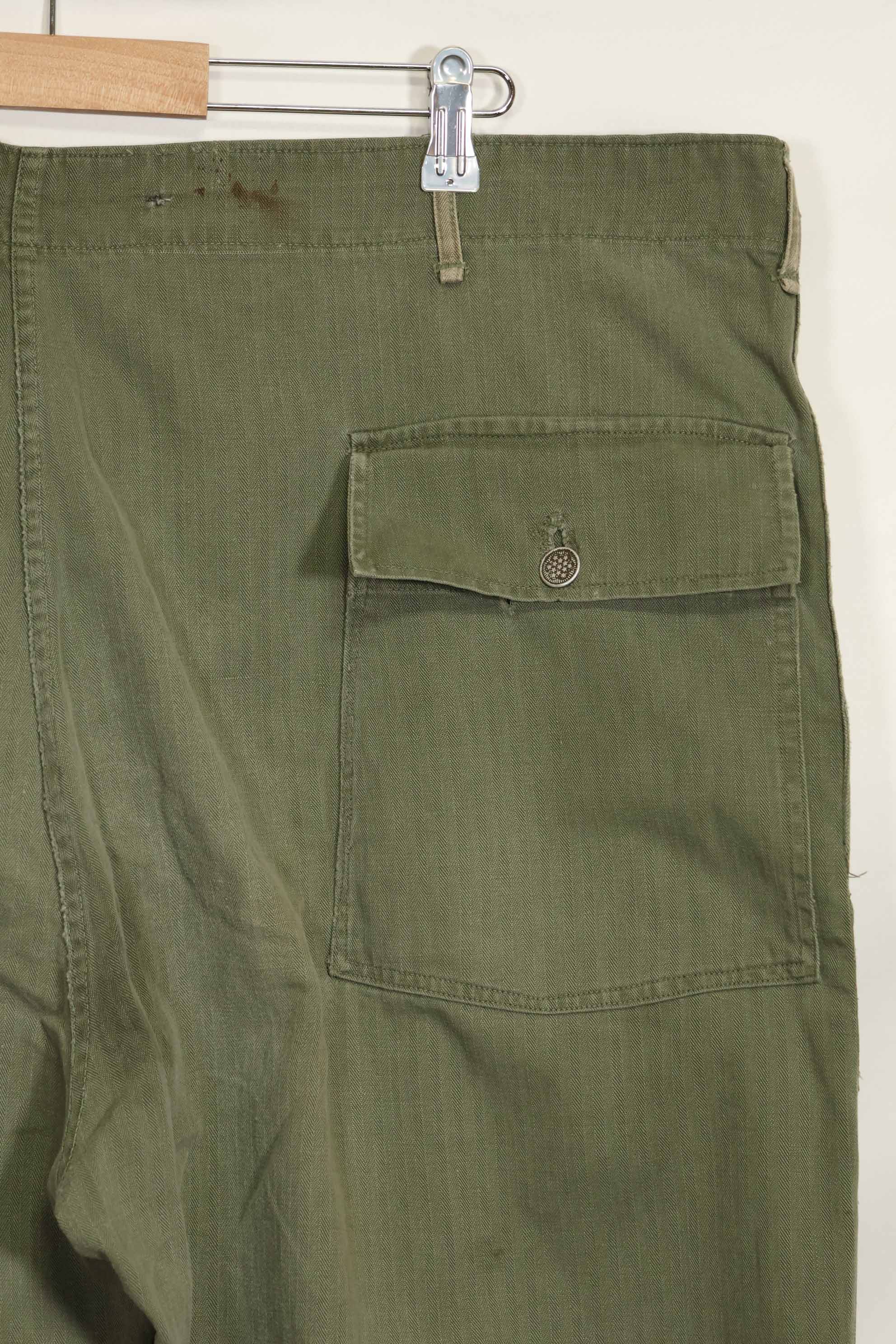 1940年代 アメリカ陸軍 HBT ユーティリティパンツ 大きめサイズ 傷あり 中古品