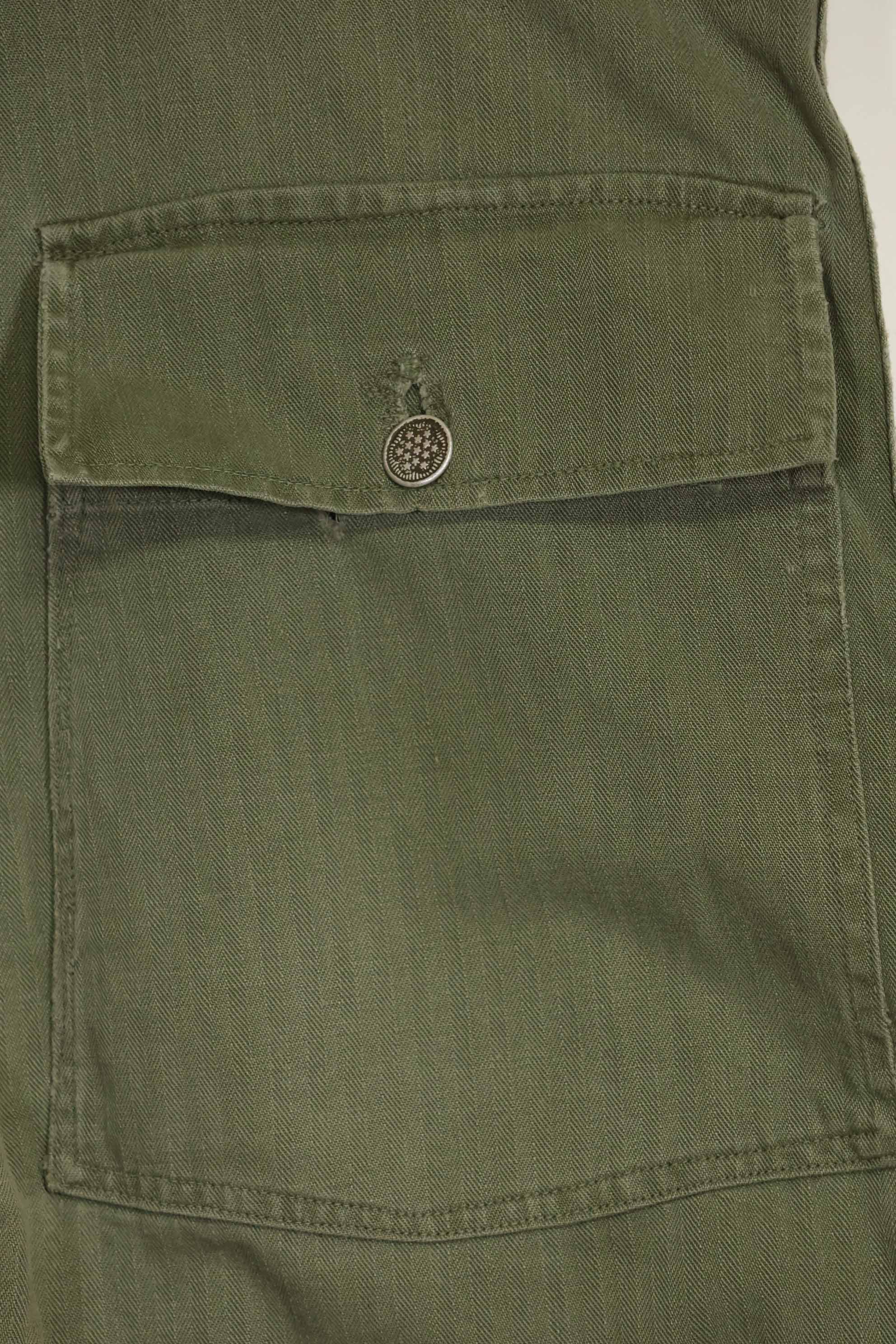 1940年代 アメリカ陸軍 HBT ユーティリティパンツ 大きめサイズ 傷あり 中古品