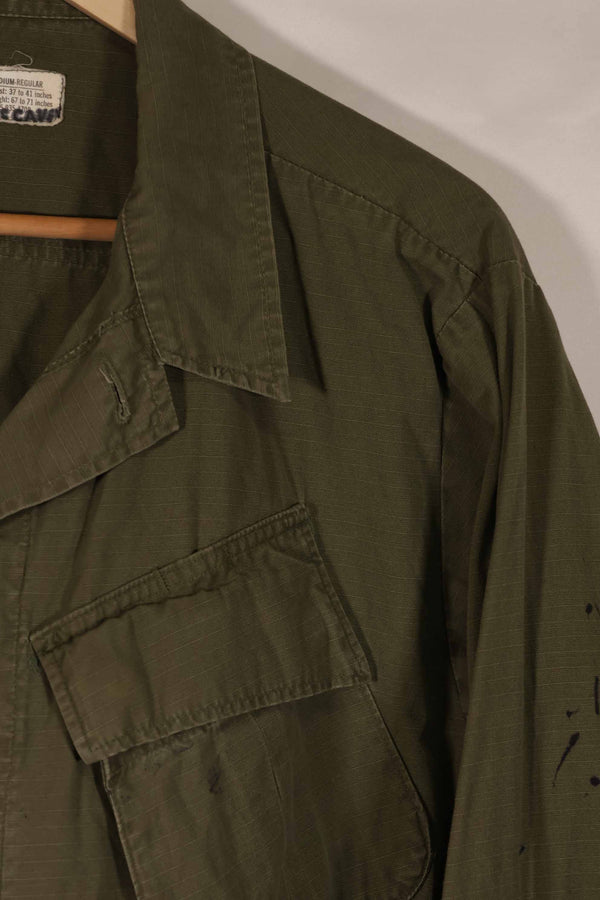 実物 1970年製 4th Model ジャングルファティーグ ジャケット M-R 袖汚れあり 中古品