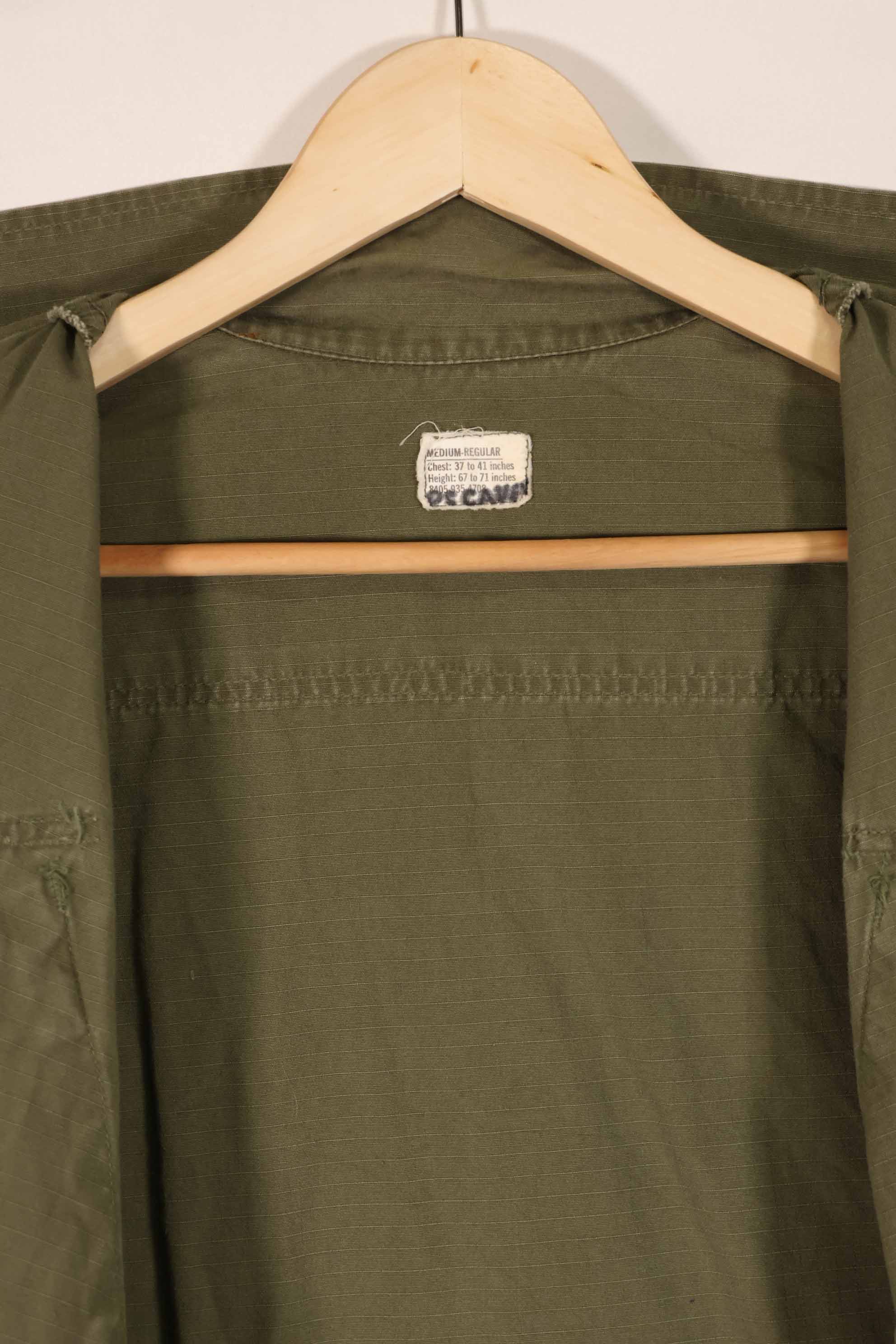 実物 1970年製 4th Model ジャングルファティーグ ジャケット M-R 袖汚れあり 中古品