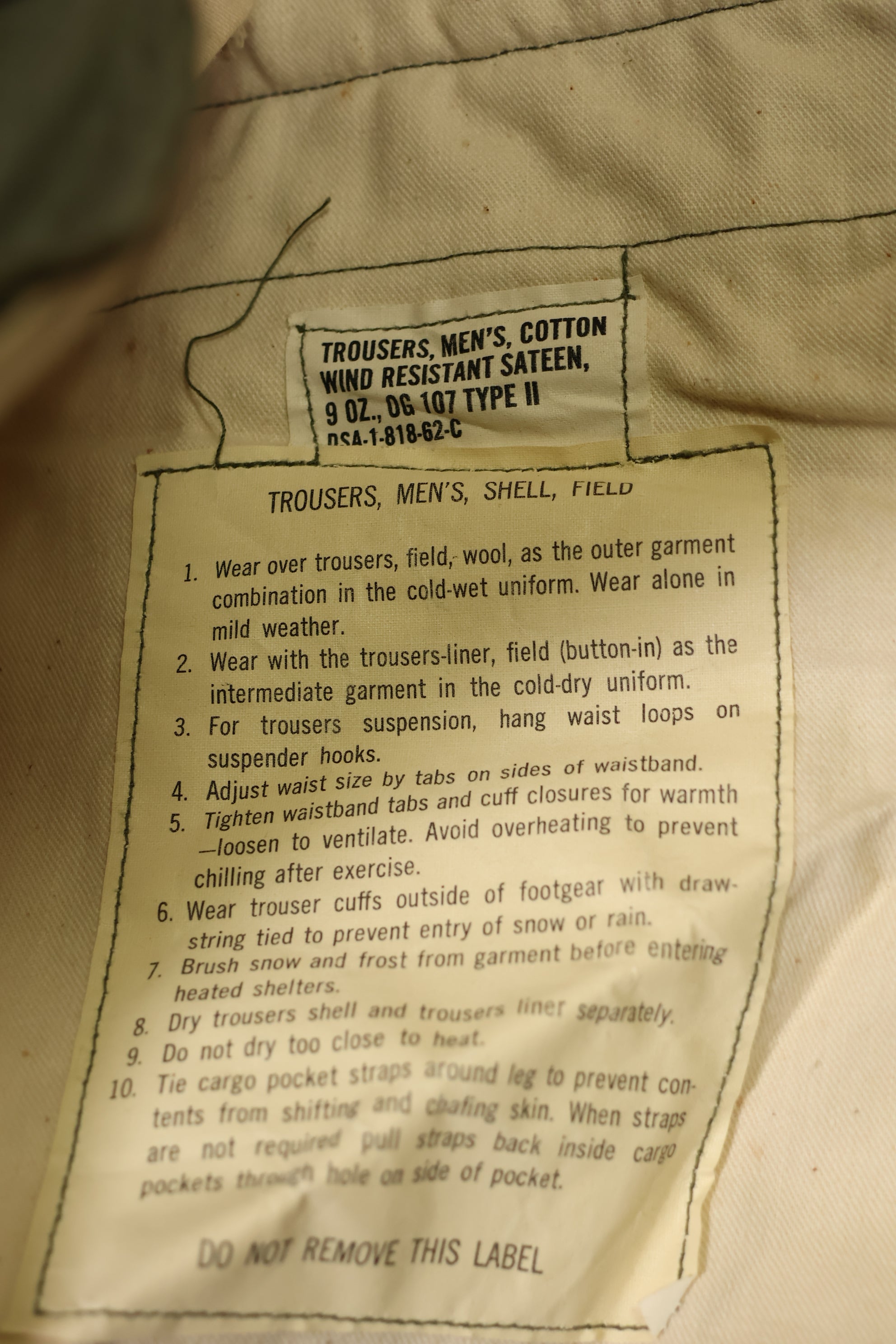 実物 1962年製 アメリカ陸軍 M51 フィールドパンツ デッドストック 未使用品 S-Lサイズ