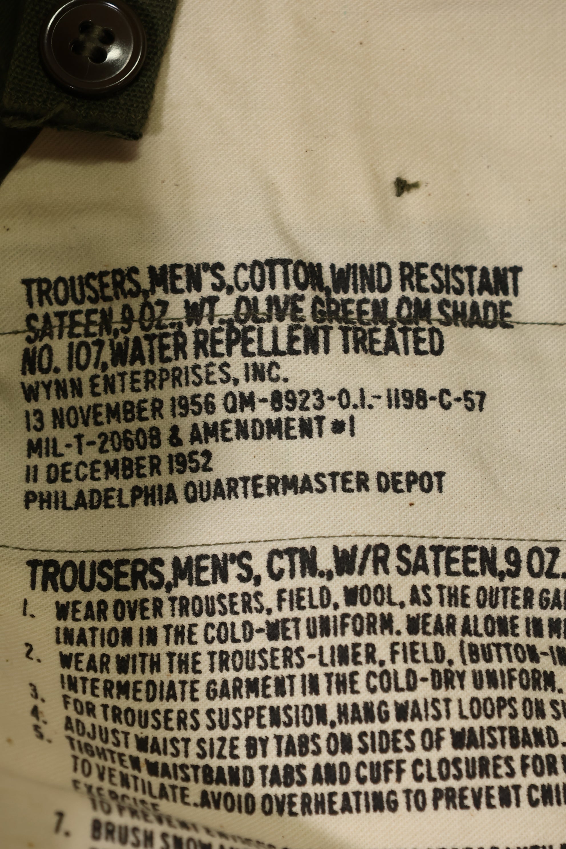 実物 1957年製 M51 コットンフィールドパンツ デッドストック M-R 未使用品