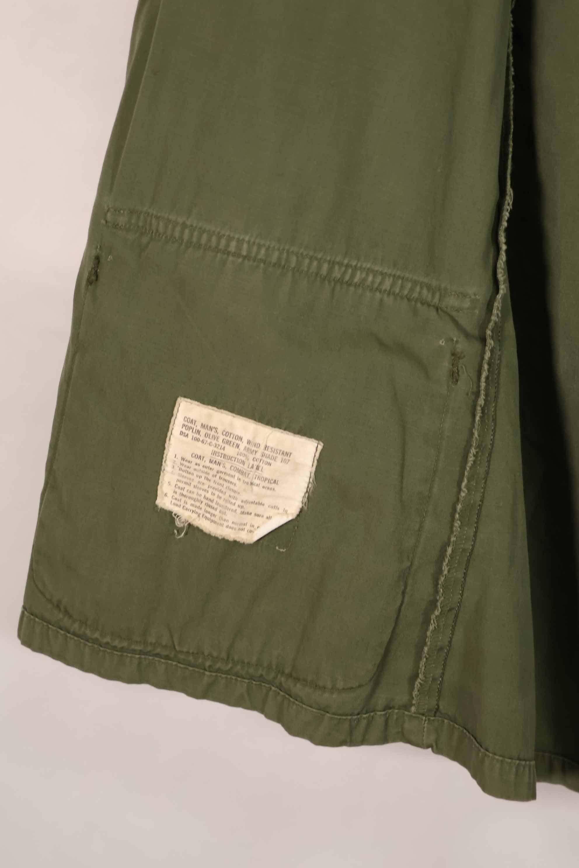 実物 1967年製 3rd Model ジャングルファティーグ ジャケット M-R 背中パッチ跡あり 中古品