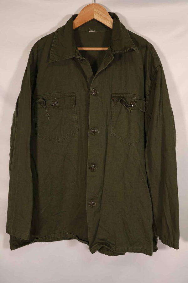 実物 1960年代初頭製 アメリカ軍 OG-107 ユーティリティシャツ サイズタグなし 中古品 C