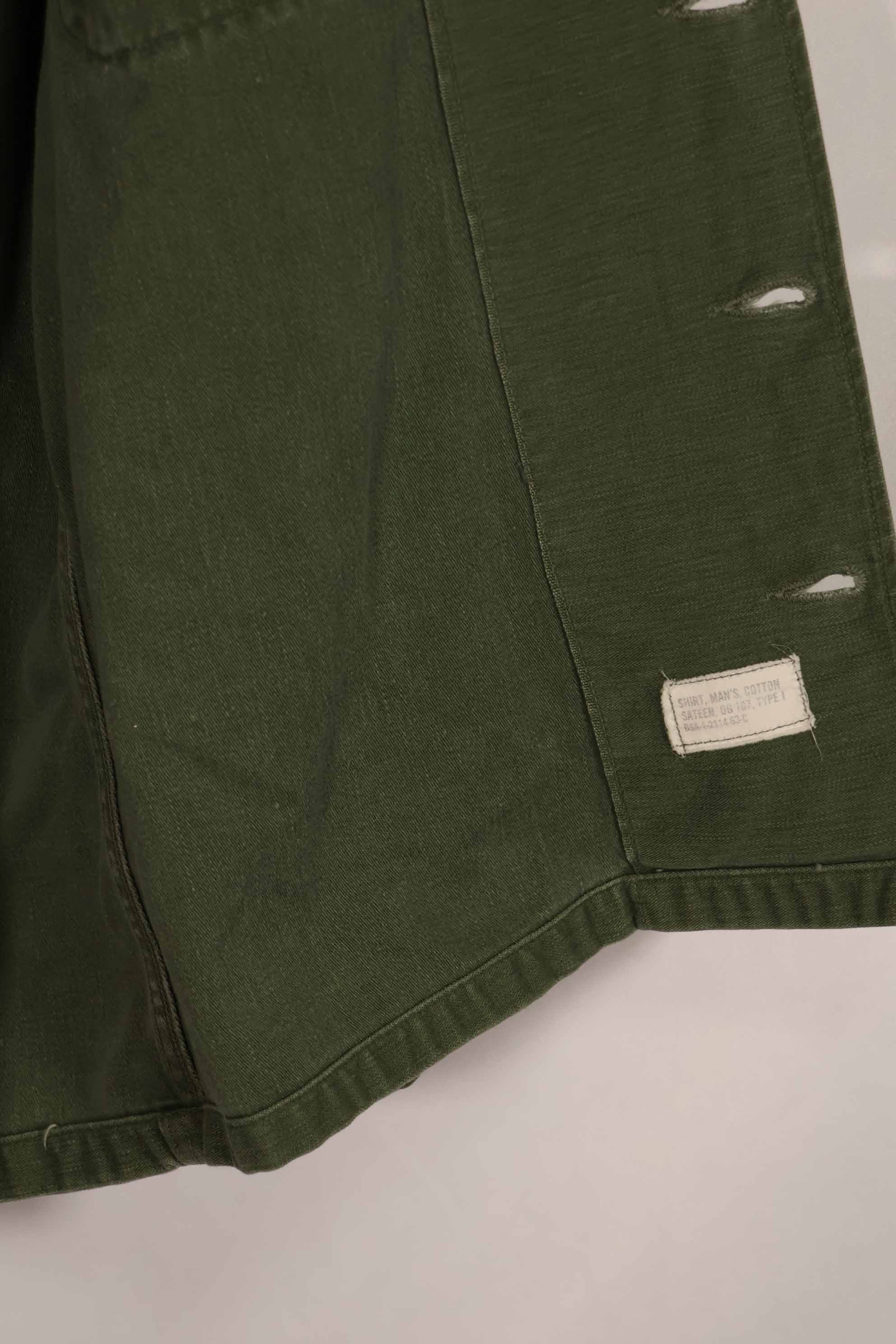 実物 1963年製 アメリカ軍 OG-107 ユーティリティシャツ サイズタグなし 中古品 B
