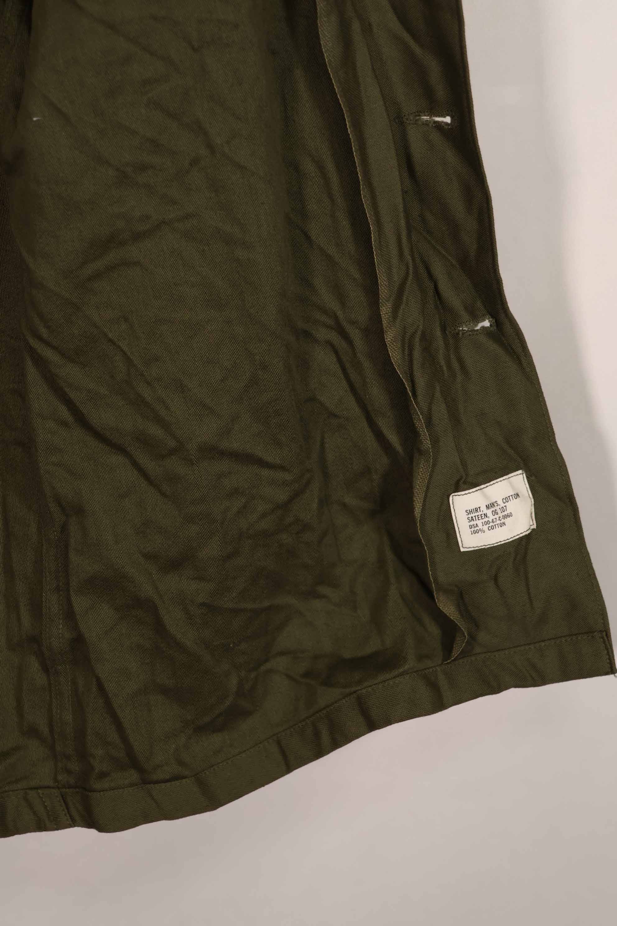 実物 1967年製 アメリカ軍 OG-107 ユーティリティシャツ ほぼ未使用品 B