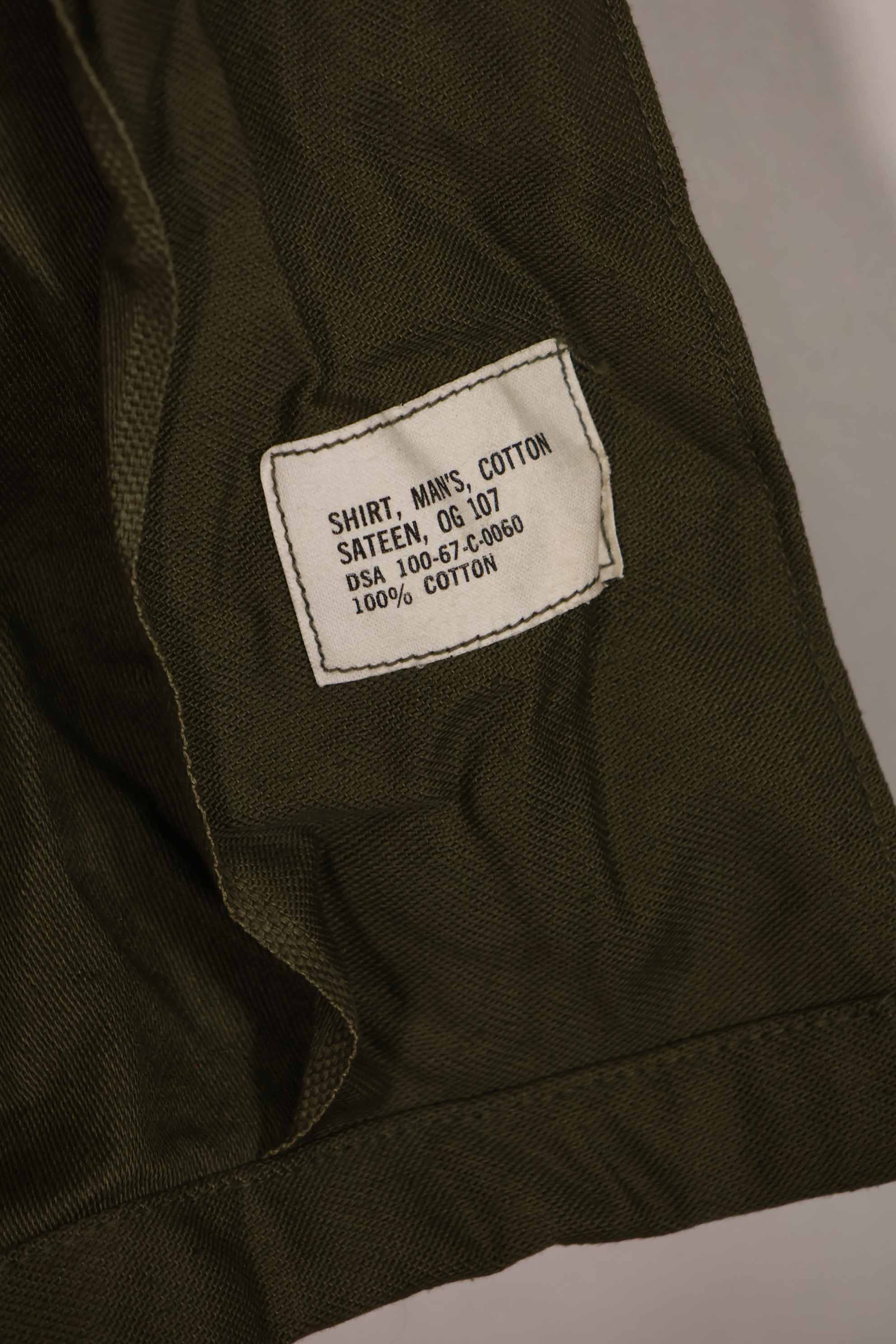 実物 1967年製 アメリカ軍 OG-107 ユーティリティシャツ ほぼ未使用品 B