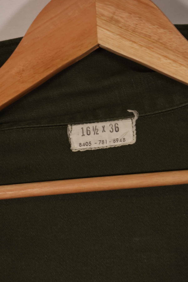 実物 1973年製 アメリカ軍 OG-107 ユーティリティシャツ 16 1/2 x 36 中古品 E