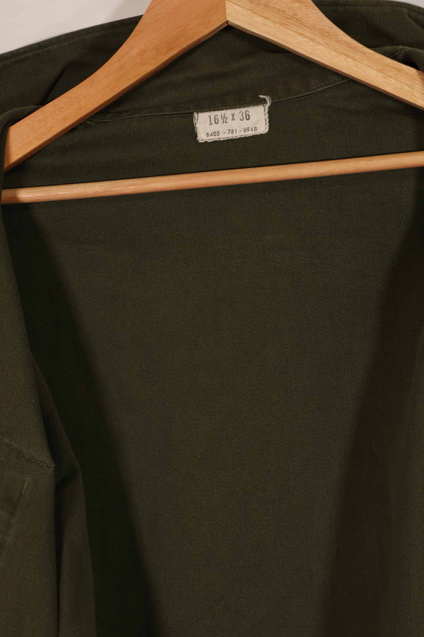実物 1973年製 アメリカ軍 OG-107 ユーティリティシャツ 16 1/2 x 36 中古品 E