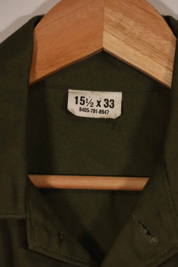 実物 1967年製 アメリカ軍 OG-107 ユーティリティシャツ ほぼ未使用品 D