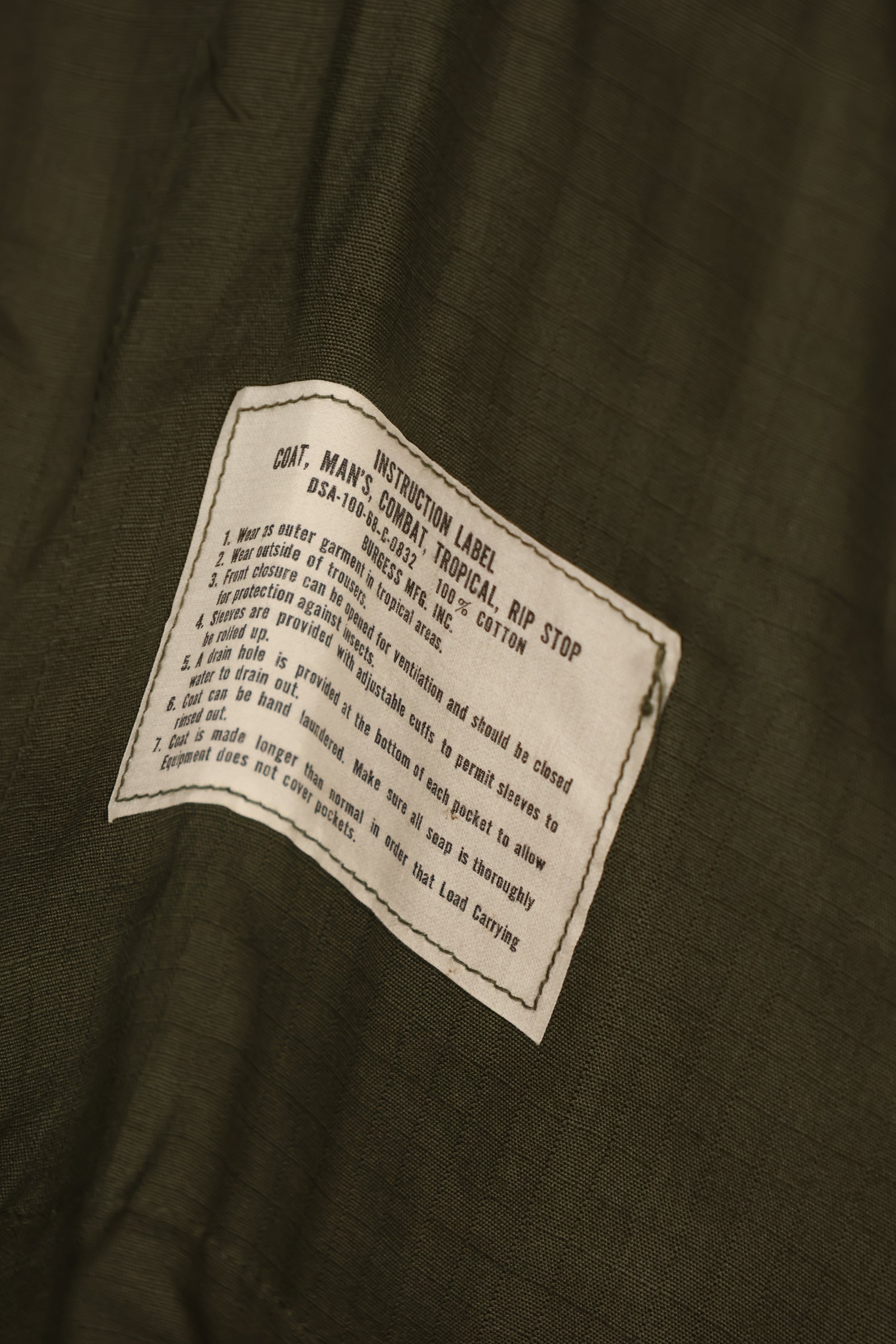 実物 デッドストック 1968年製 4th Model ジャングルファティーグ ジャケット M-L