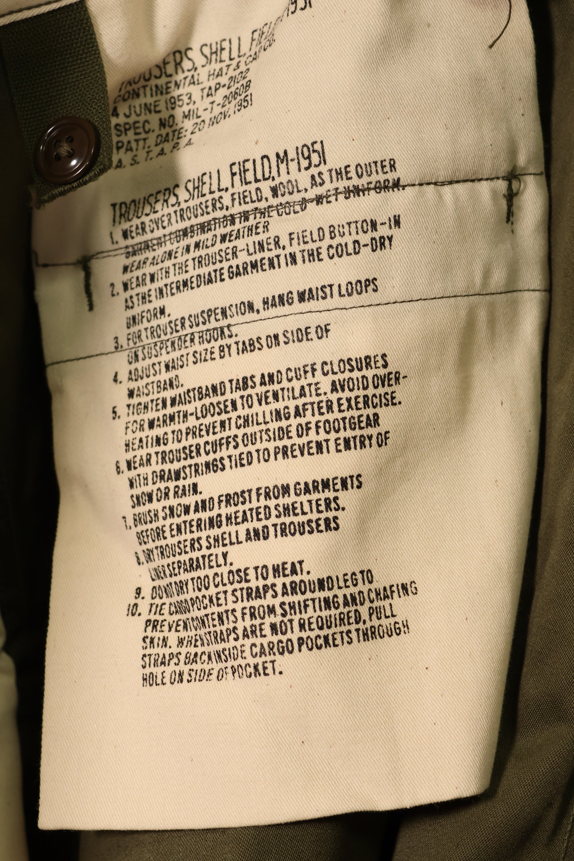実物 1951年製 M51 コットンフィールドパンツ X-LARGE-LONG デッドストック 未使用品