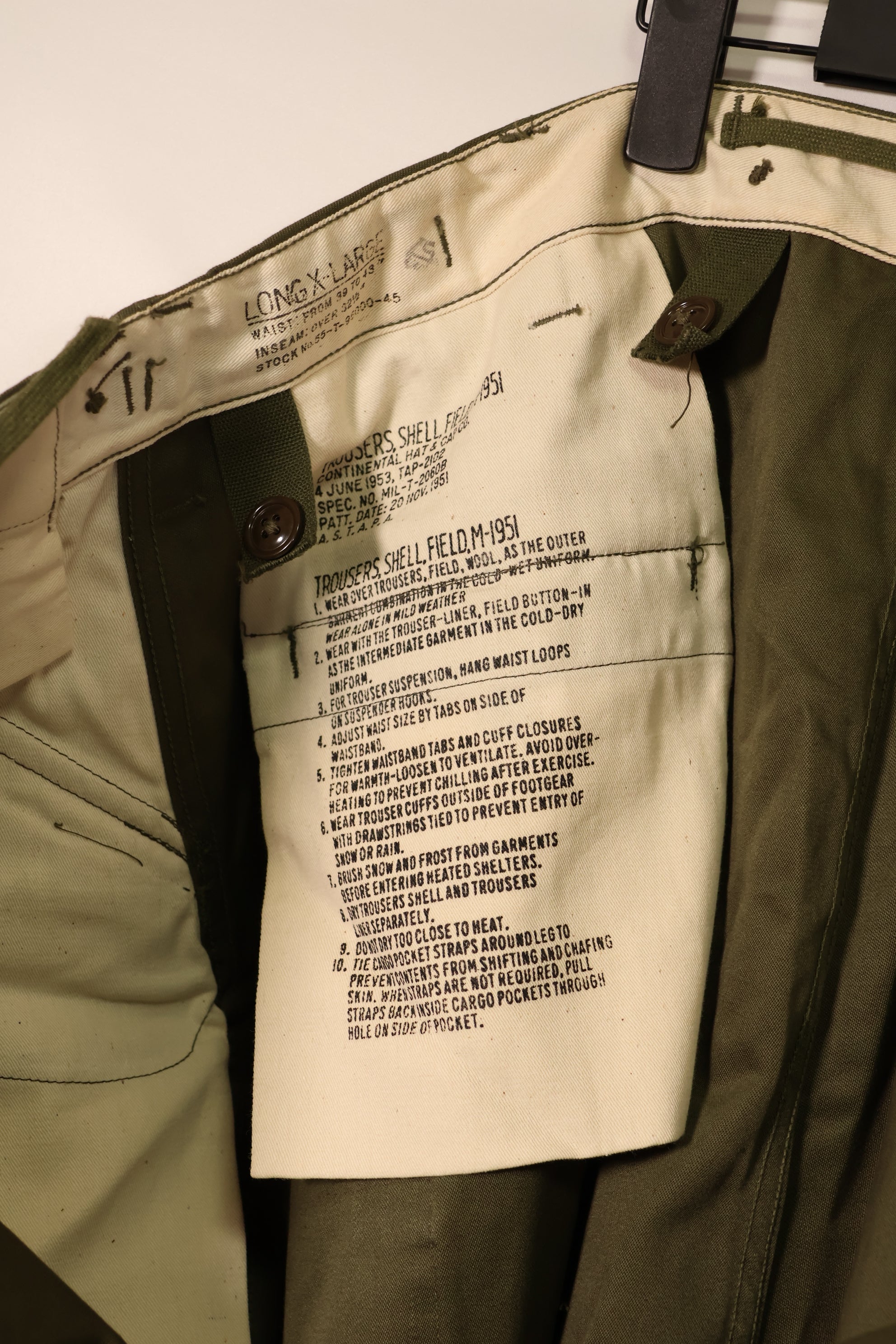 実物 1951年製 M51 コットンフィールドパンツ X-LARGE-LONG デッドストック 未使用品