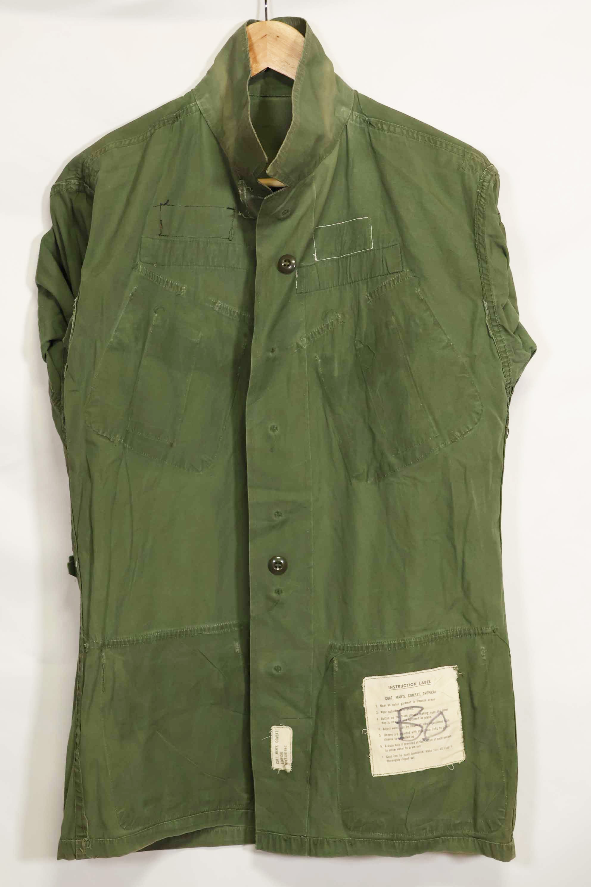 1963年契約 1st Model ジャングルファティーグ ジャケット ラベルなし パッチ後付け 中古品
