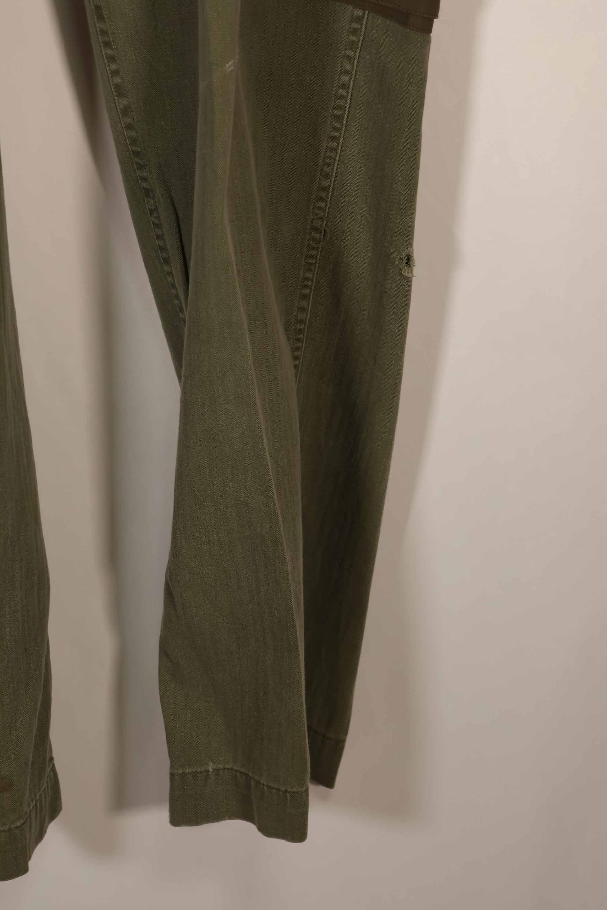 実物 1940年代〜50年代 アメリカ陸軍 HBTパンツ 改造ポケット 中古品