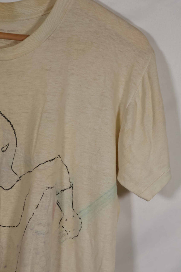 実物 ベトナム戦争 アメリカ軍Tシャツ ハンドライティング 中古品