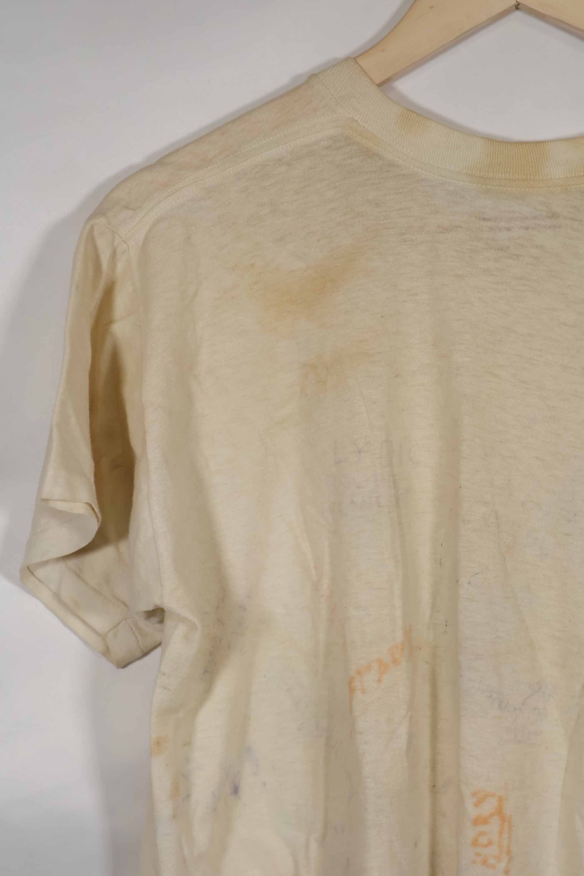 実物 ベトナム戦争 アメリカ軍Tシャツ ハンドライティング 中古品