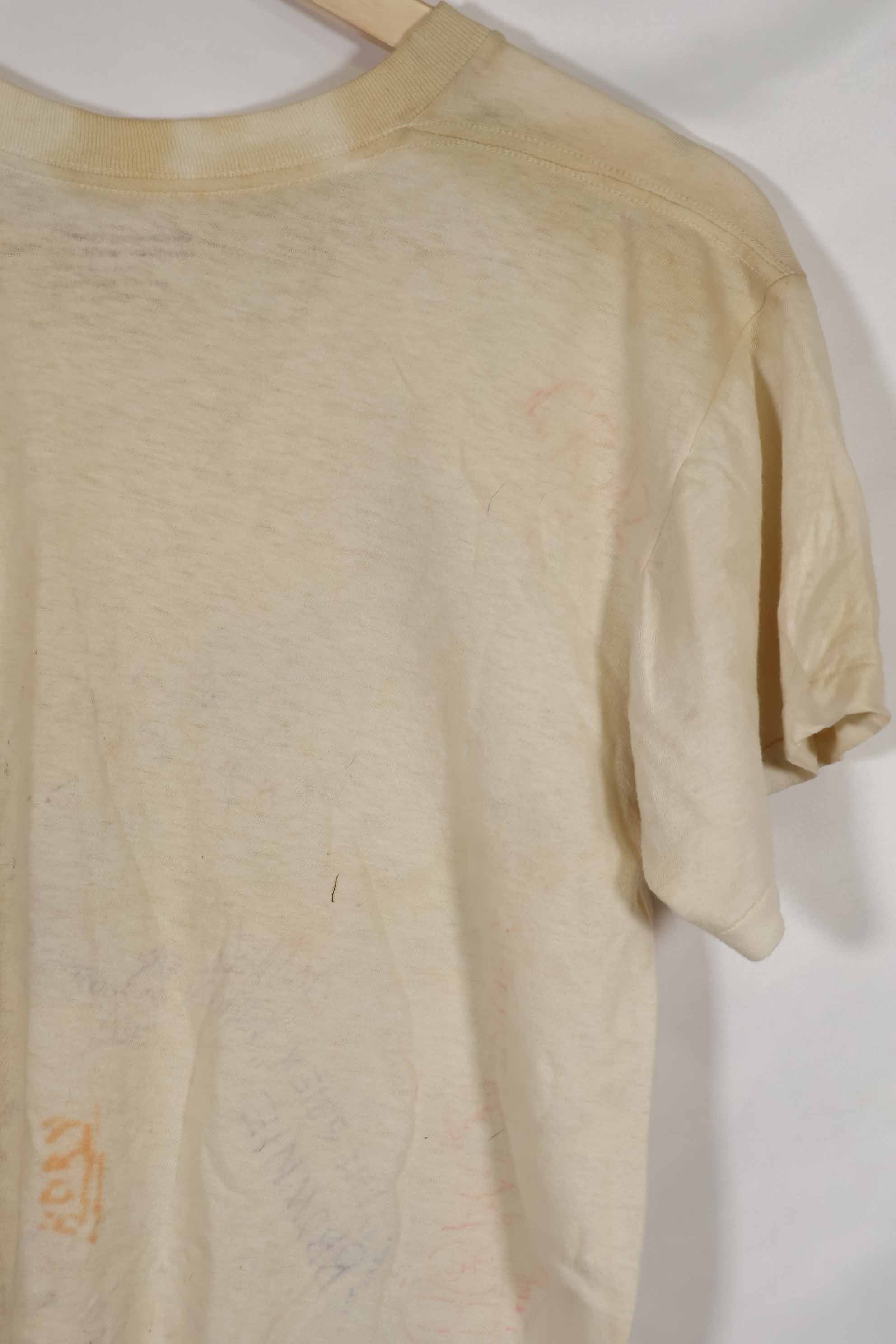 実物 ベトナム戦争 アメリカ軍Tシャツ ハンドライティング 中古品