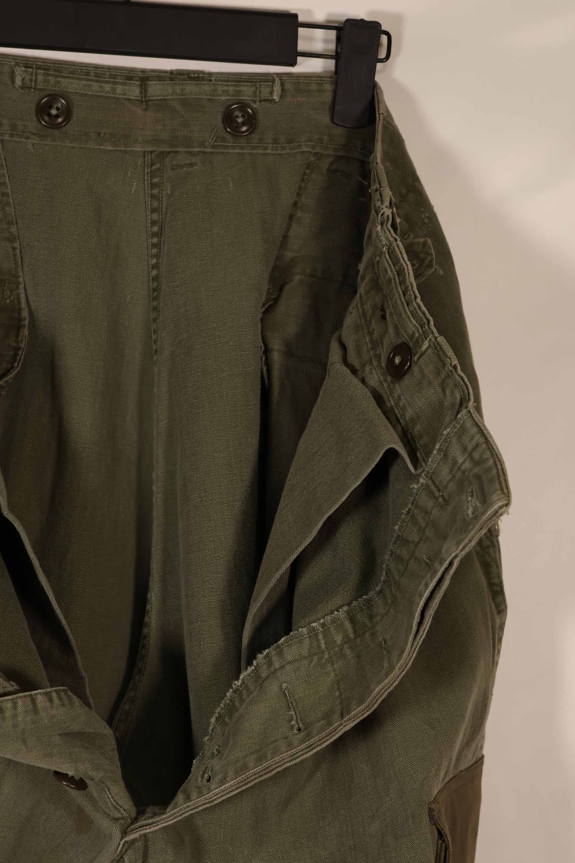 実物 1940年代〜50年代 アメリカ陸軍 HBTパンツ 改造ポケット 中古品