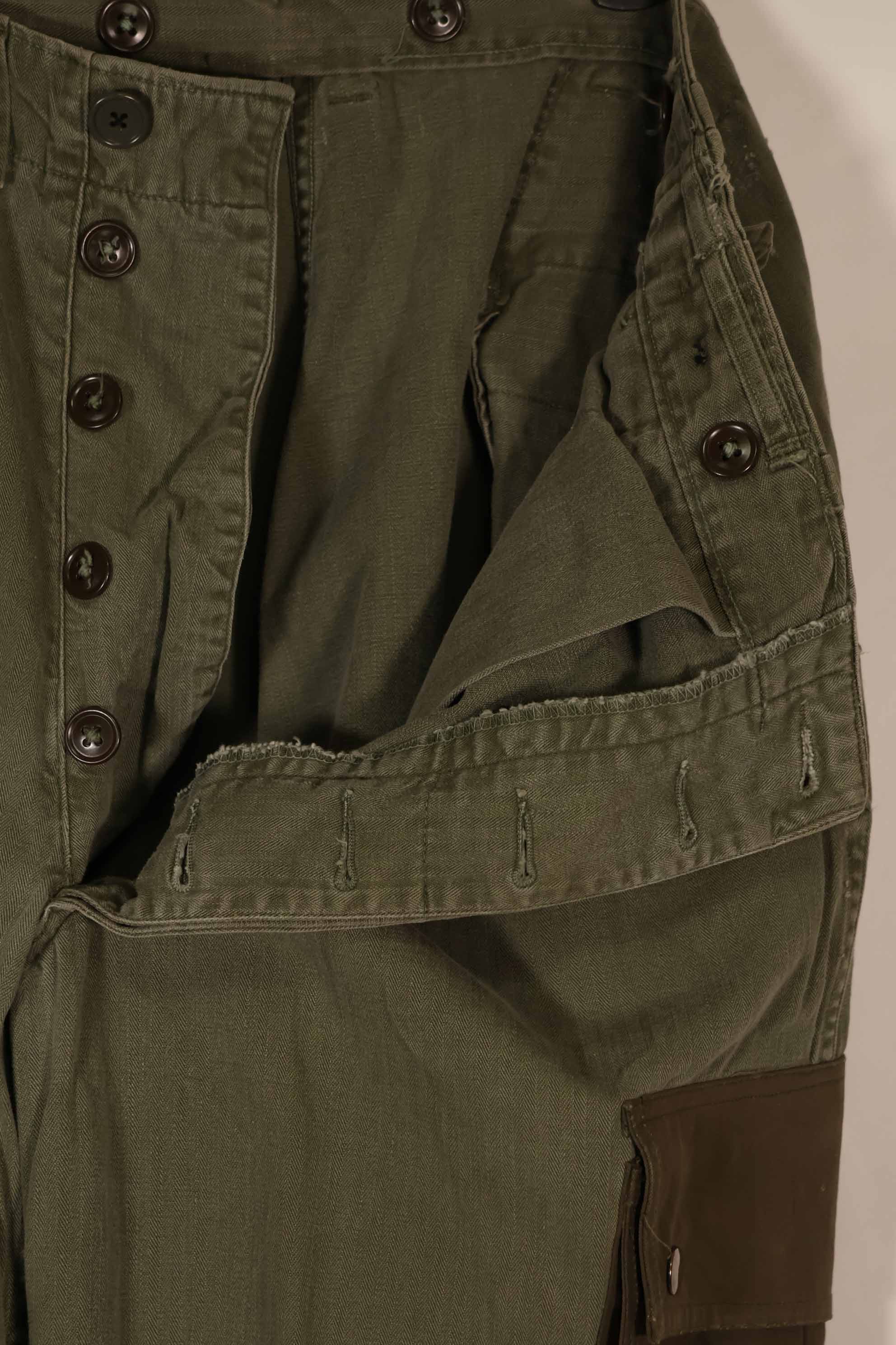 実物 1940年代〜50年代 アメリカ陸軍 HBTパンツ 改造ポケット 中古品