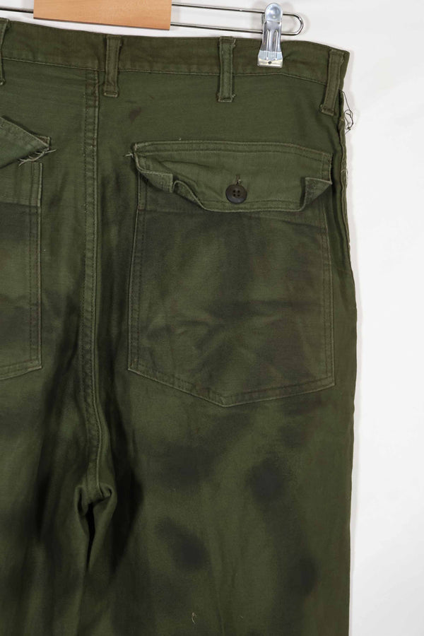 実物 1960年代ロット OG-107 ベイカーパンツ ハンドペイント迷彩 中古品