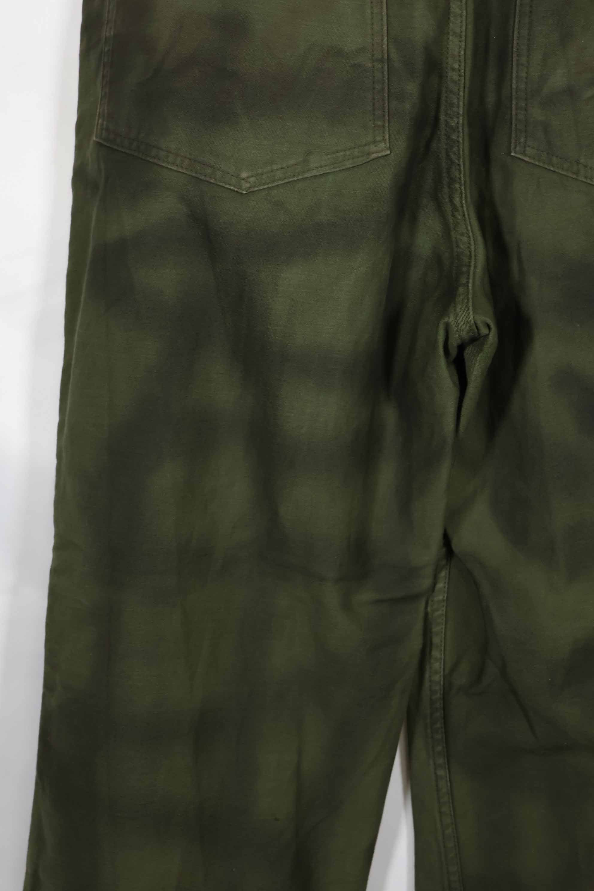 実物 1960年代ロット OG-107 ベイカーパンツ ハンドペイント迷彩 中古品