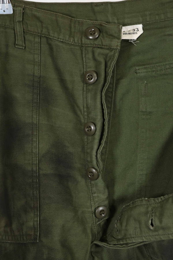 実物 1960年代ロット OG-107 ベイカーパンツ ハンドペイント迷彩 中古品