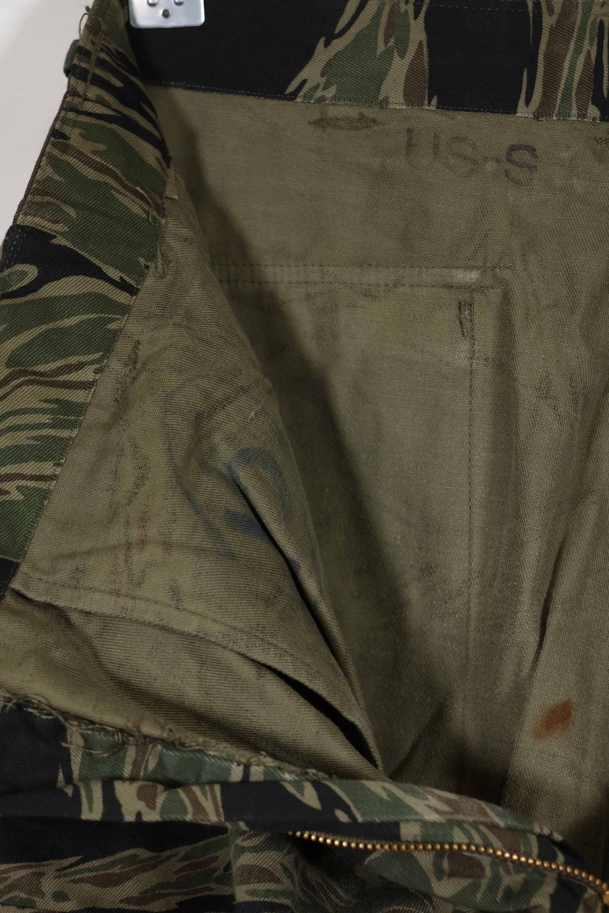 1965年頃 シルバータイガーストライプ タイガーストライプ パンツ US-S 中古品