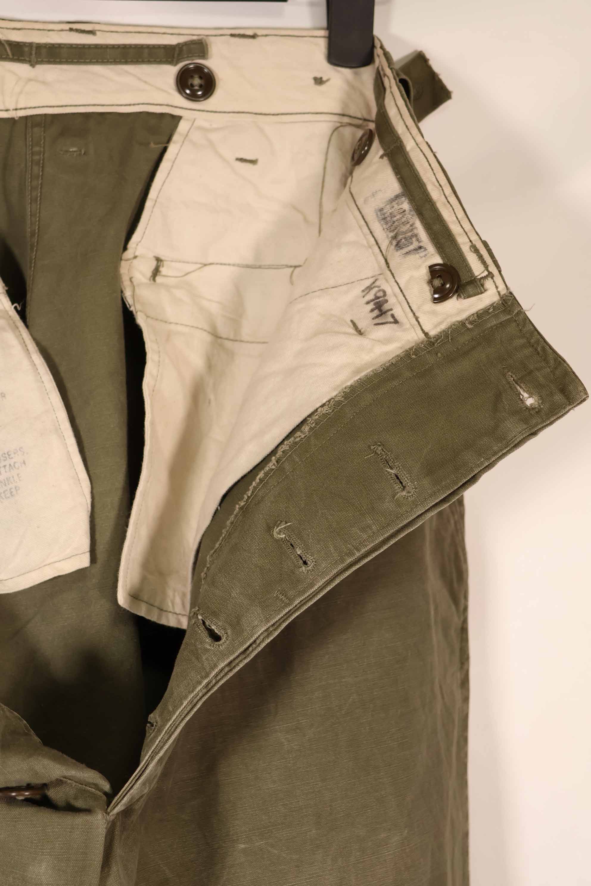 実物 1940年代後半〜50年代前半 M45 ODコットンフィールドパンツ 中古品 使用感強い