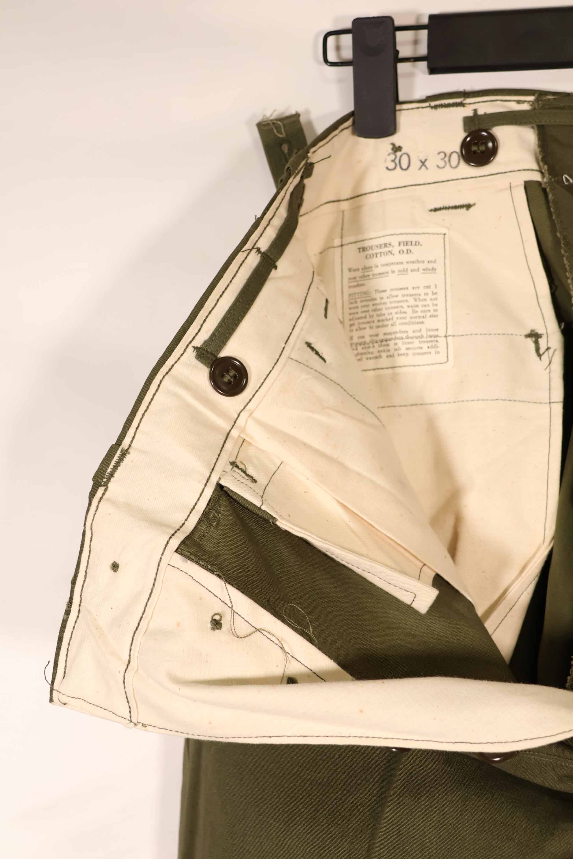 実物 1940年代後半〜50年代前半 M45 ODコットンフィールドパンツ ほぼ未使用 中古品
