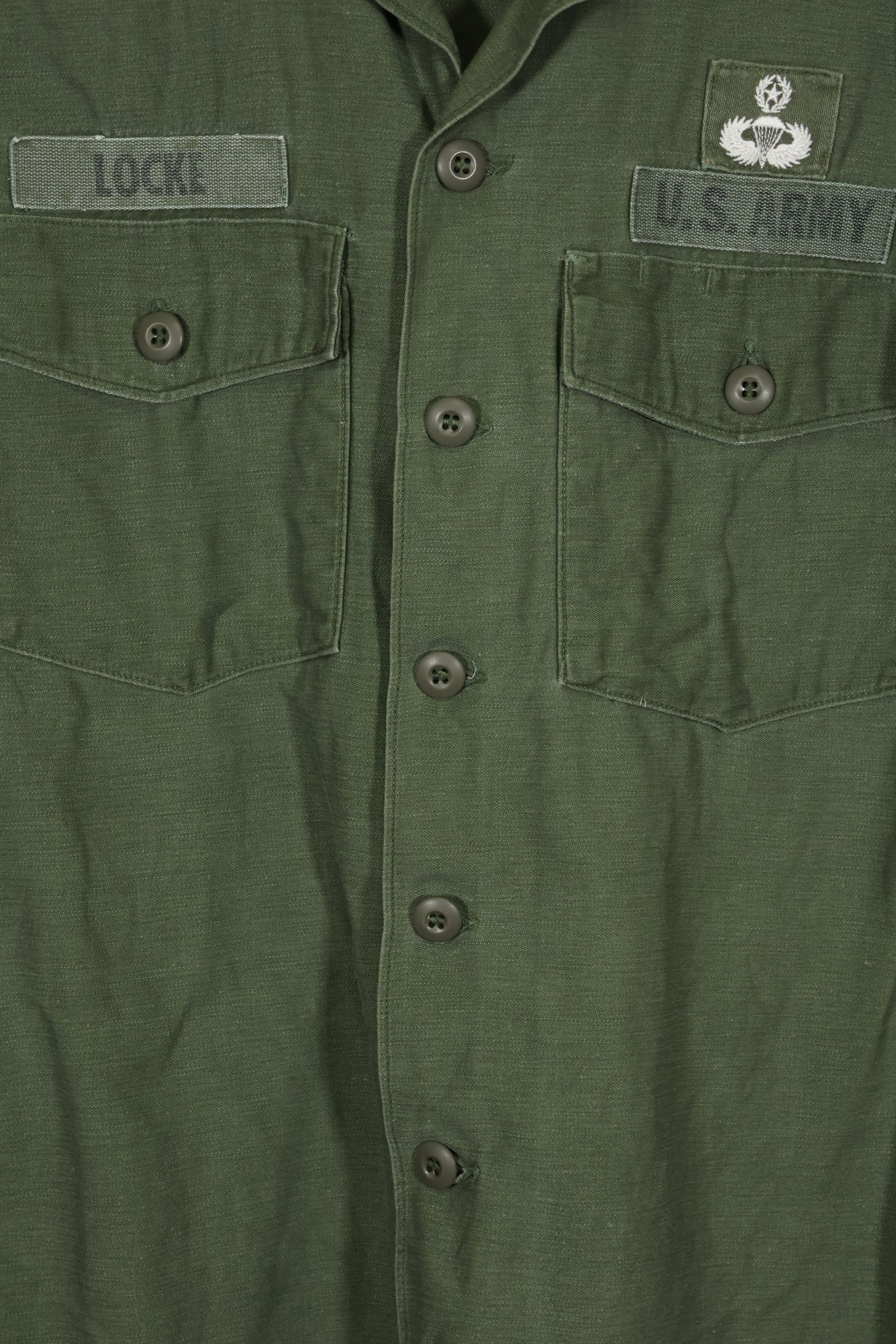 1960年代ロット OG-107 ユーティリティシャツ LOCKE 元SF隊員 放出 中古品 カラーパッチ