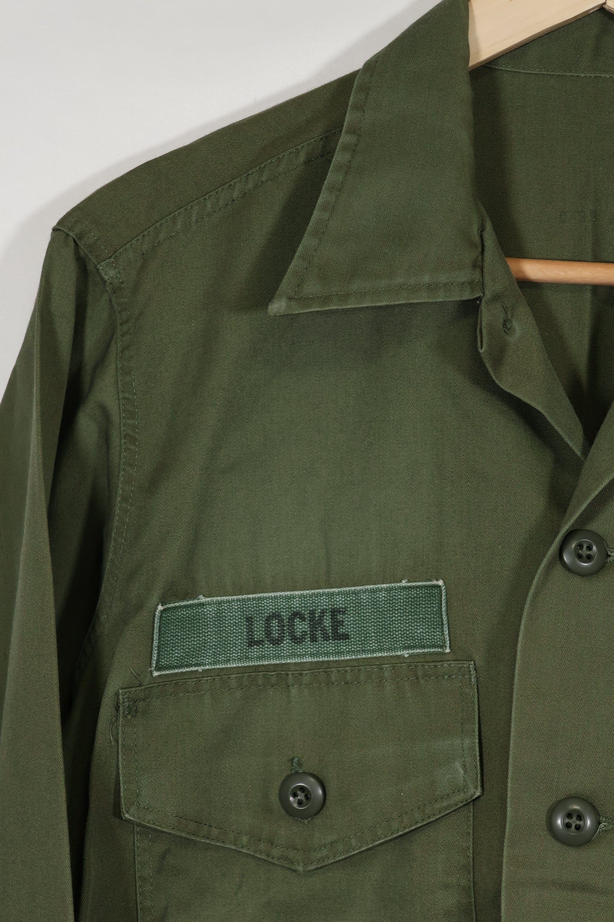 1960年代ロット OG-107 ユーティリティシャツ LOCKE 元SF隊員 放出 中古品 ノーアイロンシャツ B