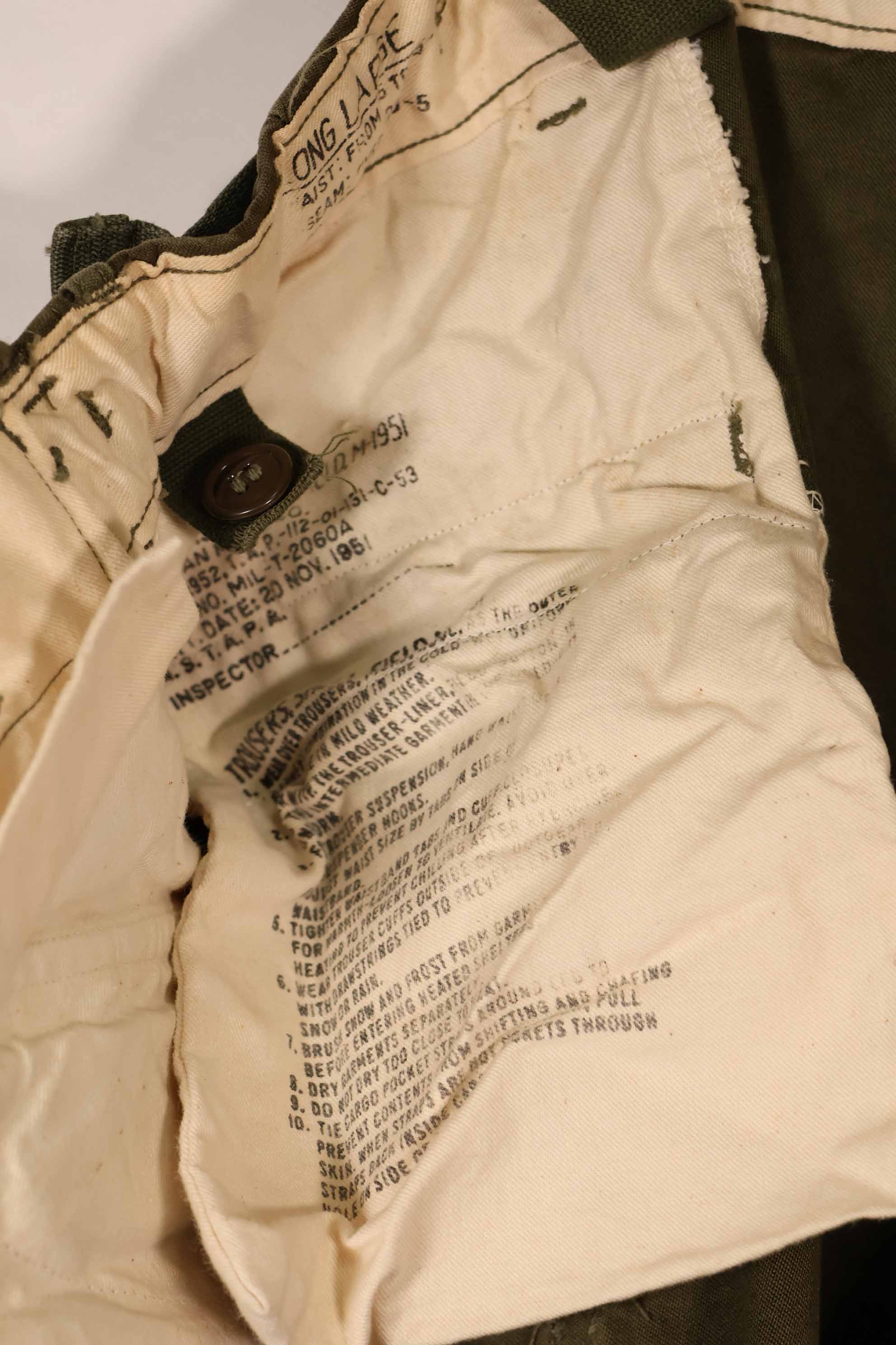 実物 1951年製 M51 コットン フィールドパンツ LARGE-LONG 中古品 退色あり