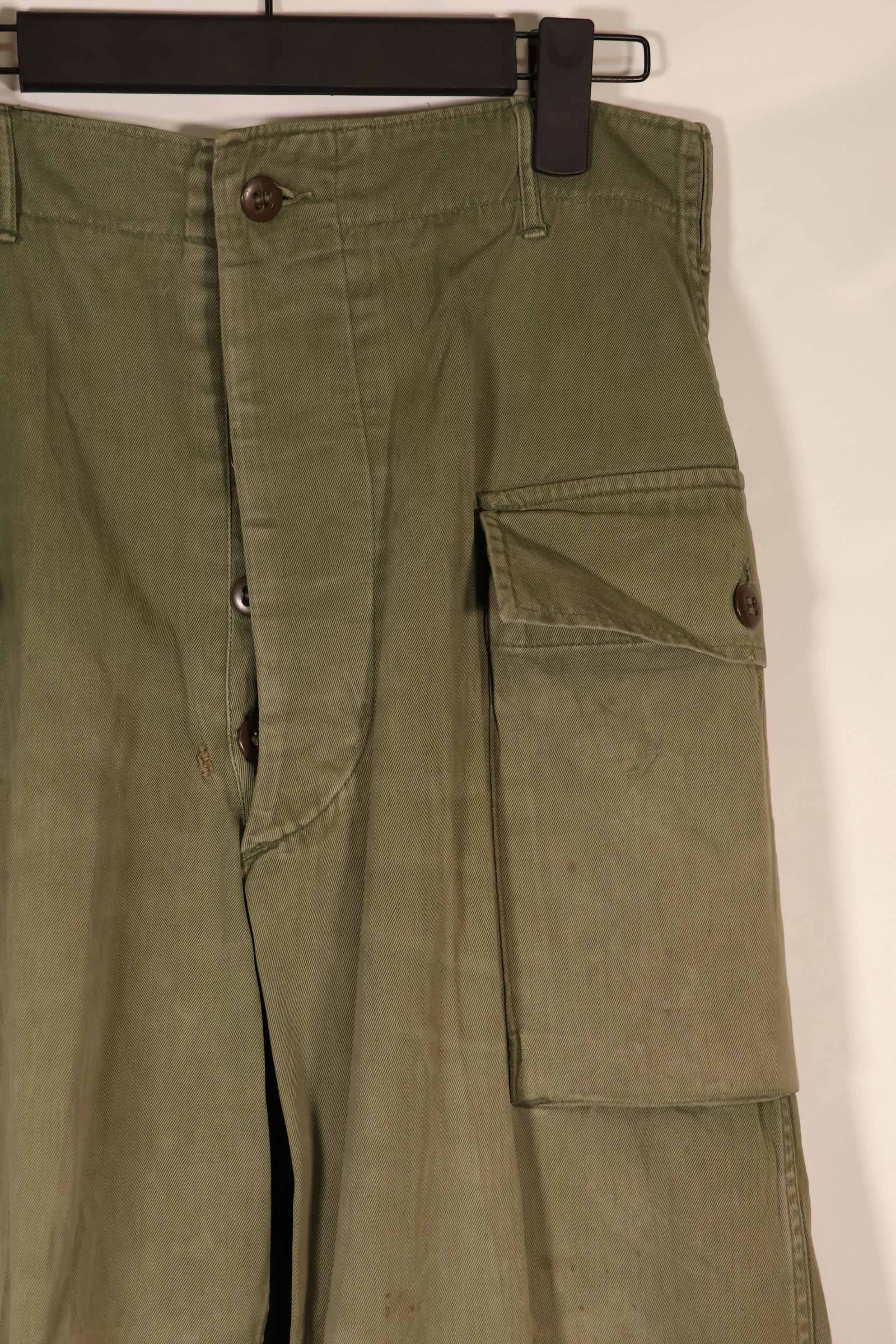 実物 1940年代後半〜50年代前半 M45 ODコットンフィールドパンツ 中古品 使用感強い B