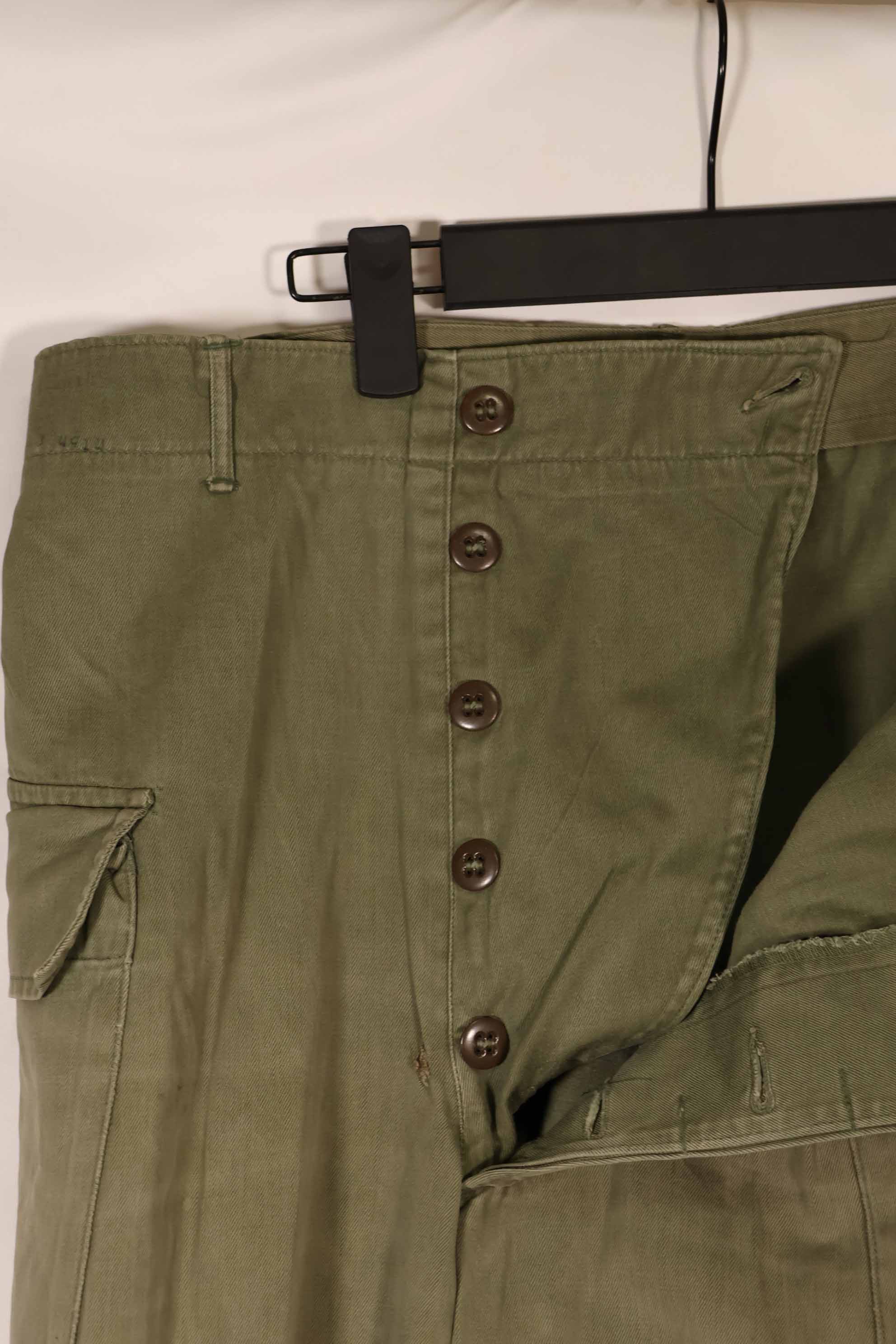 実物 1940年代後半〜50年代前半 M45 ODコットンフィールドパンツ 中古品 使用感強い B