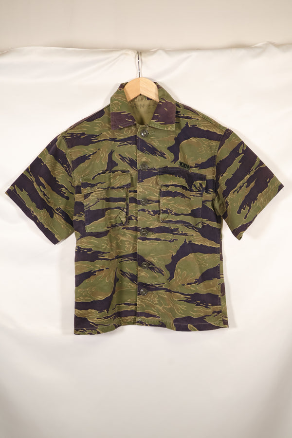 実物 A-M タイガーストライプ シャツ 半袖カスタム ゴールドタイガー派生パターン 中古品