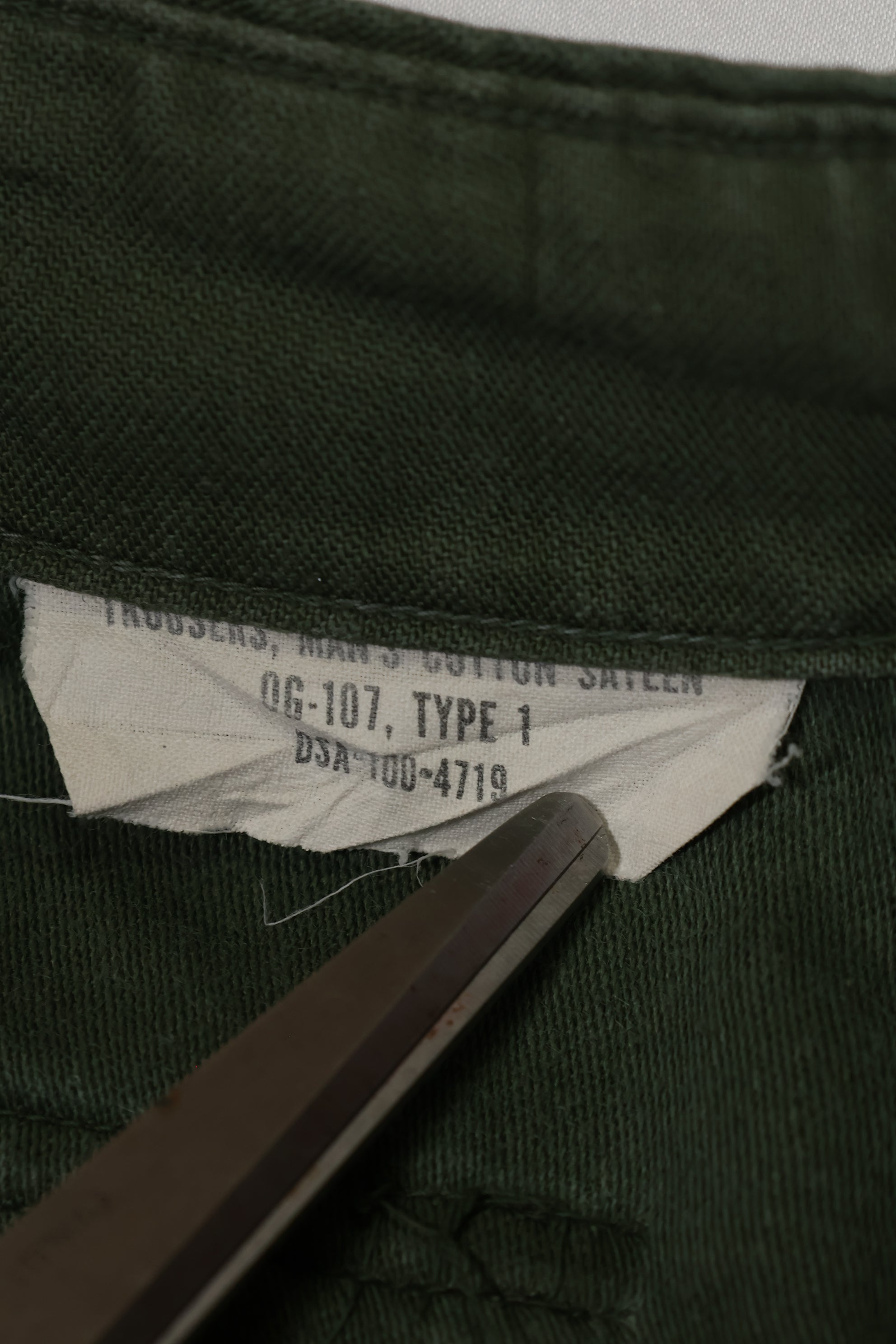 1960年代ロット OG-107 ユーティリティパンツ ベイカーパンツ 34X33 中古品