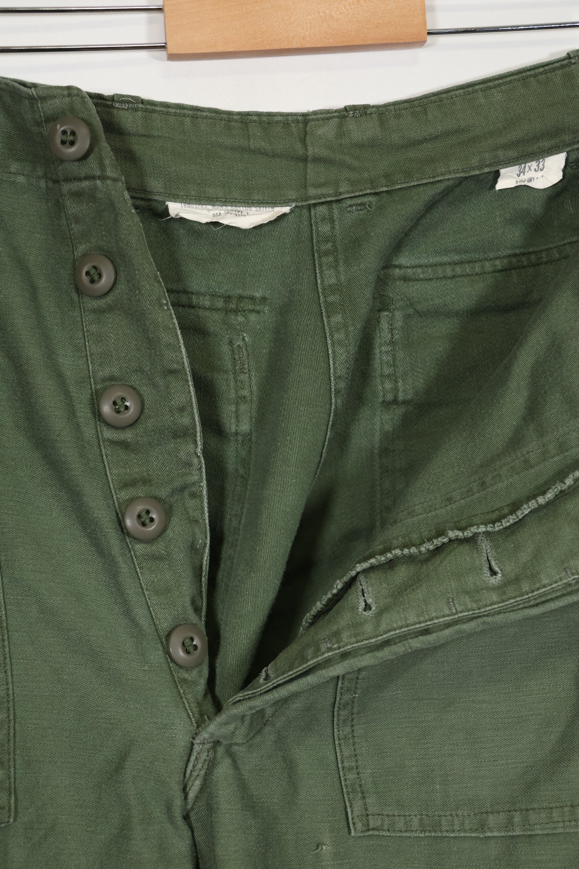 1960年代ロット OG-107 ユーティリティパンツ ベイカーパンツ 34X33 中古品