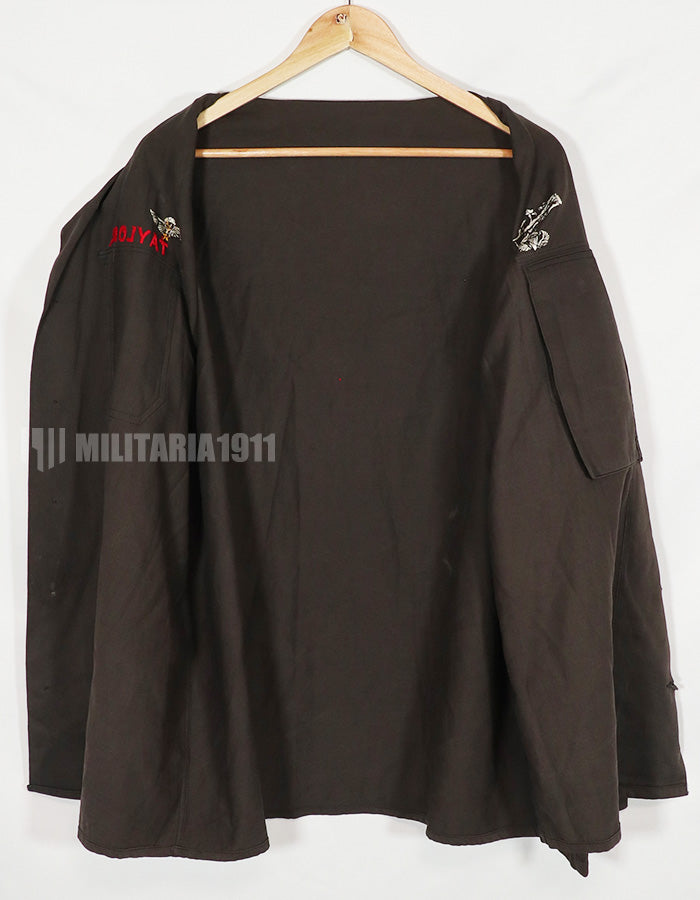 レプリカ MACV SOG 1-0 ブラックジャケット 直接刺繍 古いレプリカ 中古品