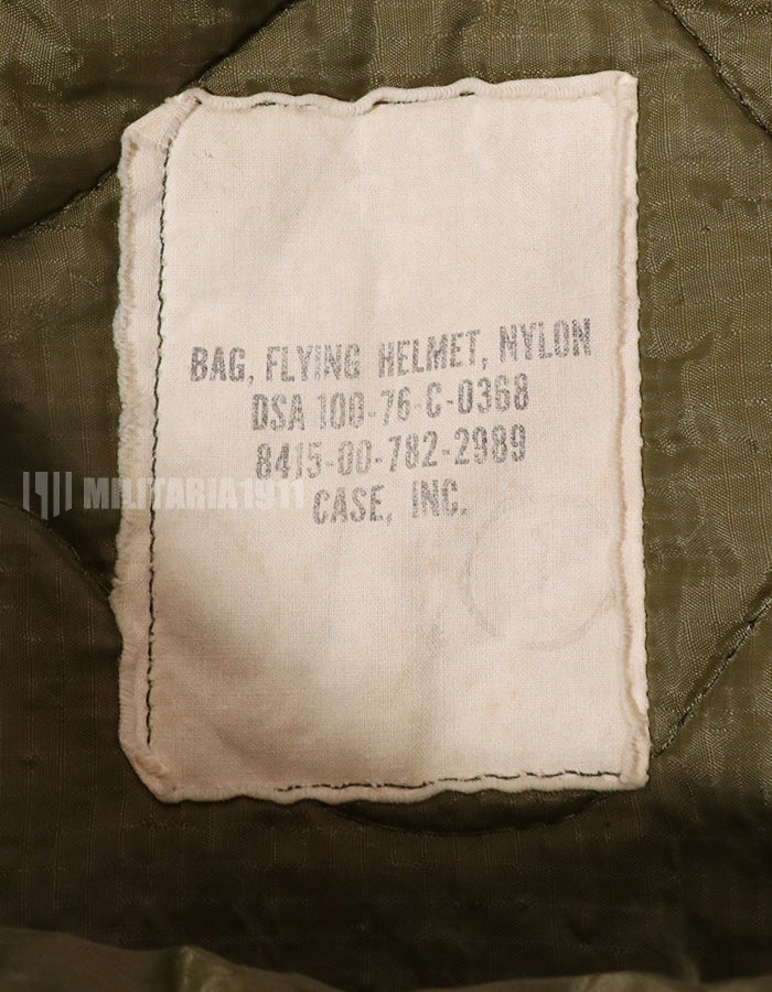 実物 アメリカ空軍 ヘルメットバッグ 1976年製 ジッパー開閉不可 中古品