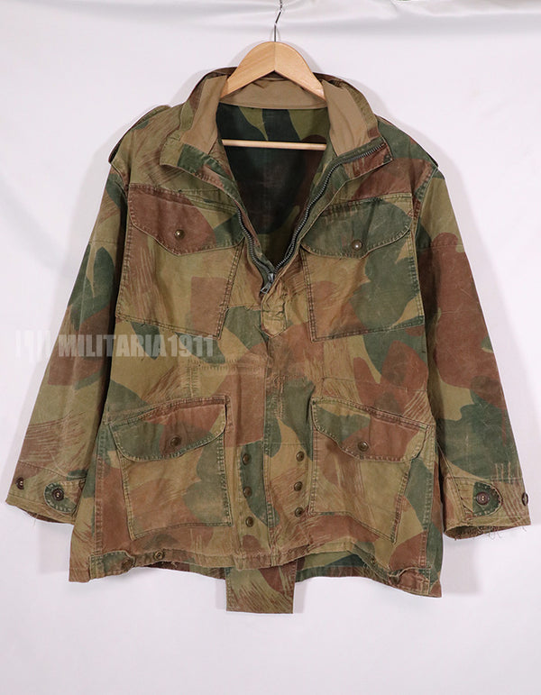 実物 1950年代 ベルギー軍 空挺兵 迷彩アノラック 退色あり 中古品